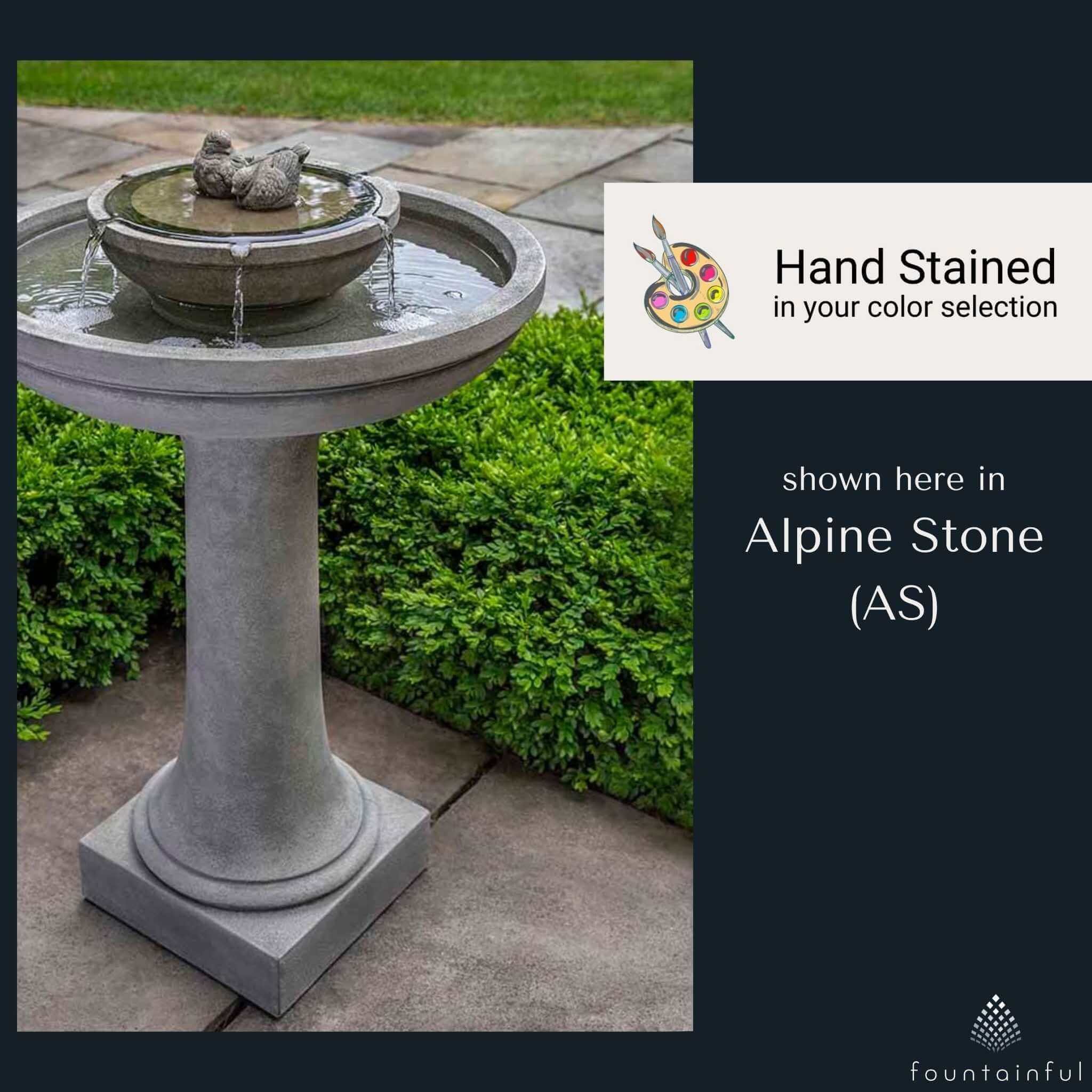 Dolce Nido Concrete Bird Bath Fountain - Campania