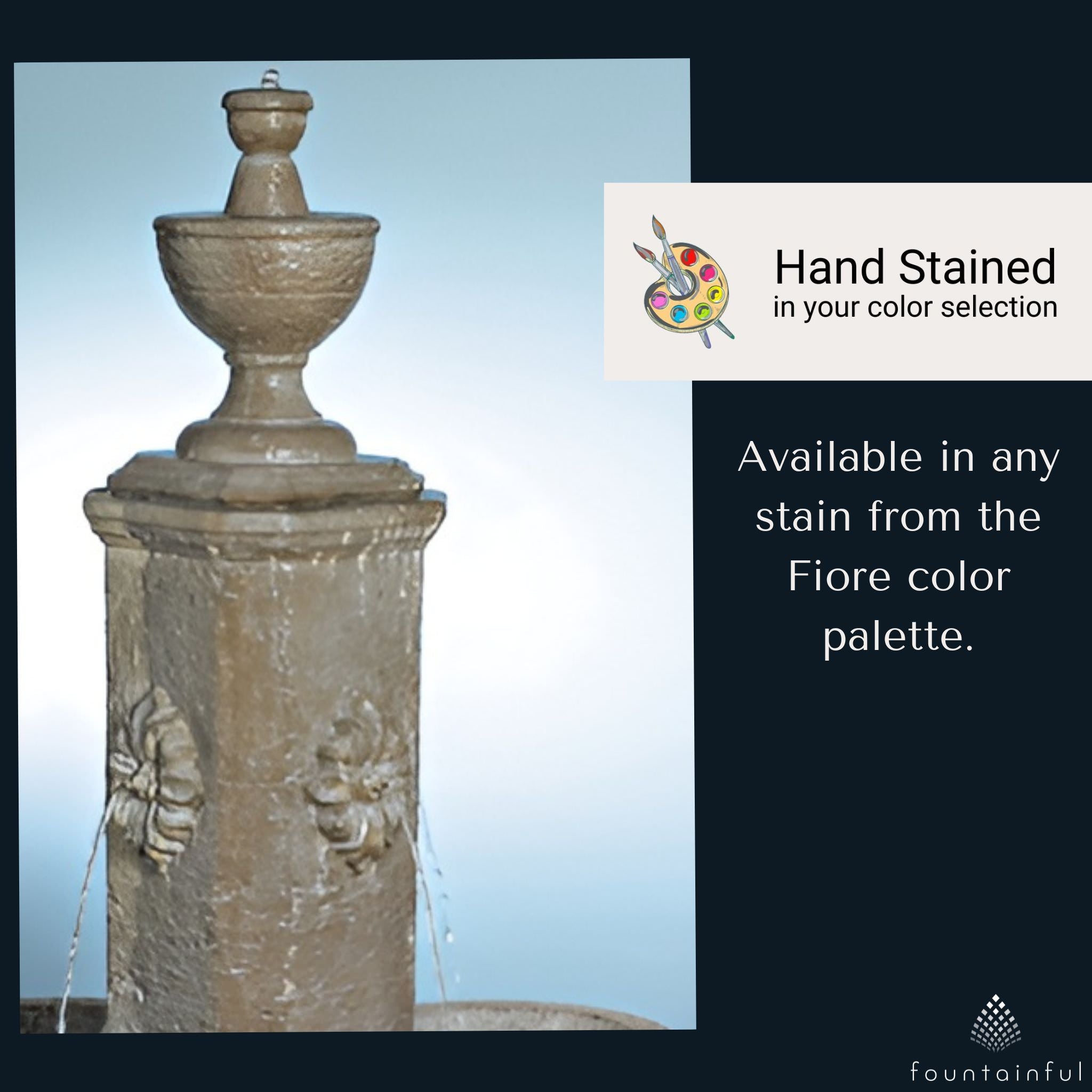 Rosatitio Concrete Collumn Fountain - Fiore #AV111