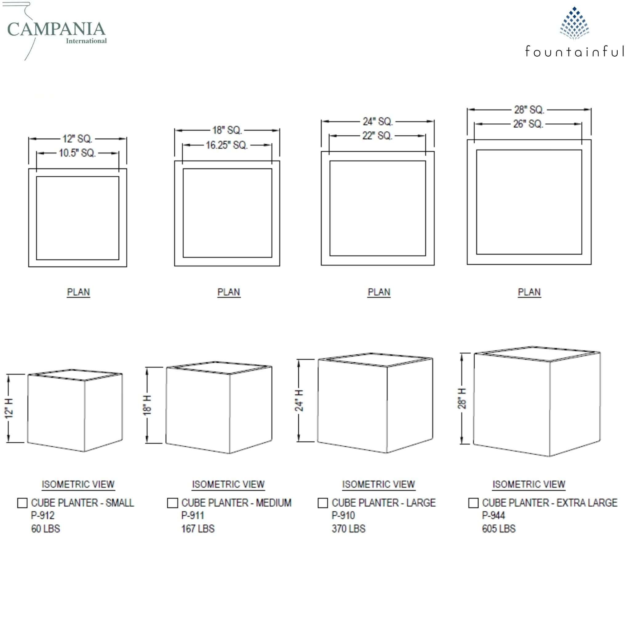 Cube Concrete Planters - Campania