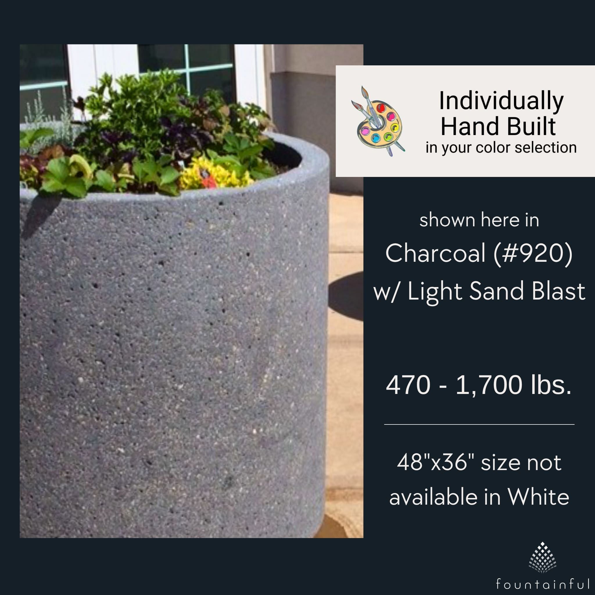 Classic Round Concrete Planter - Architectural Collection