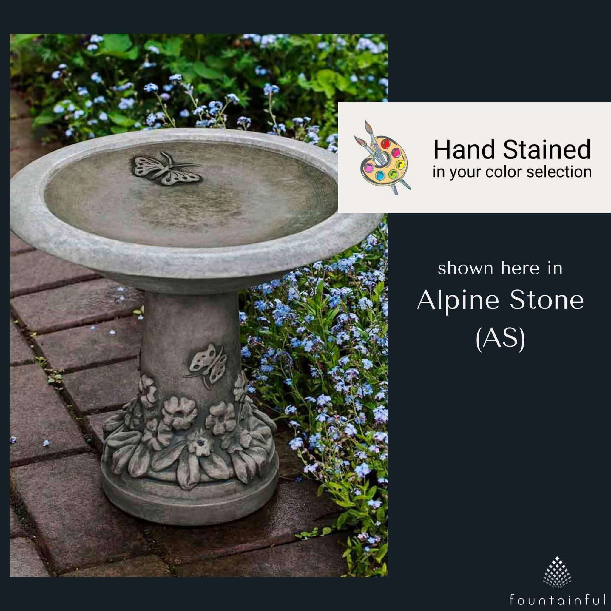 Spring Meadow Concrete Bird Bath - Campania #B169