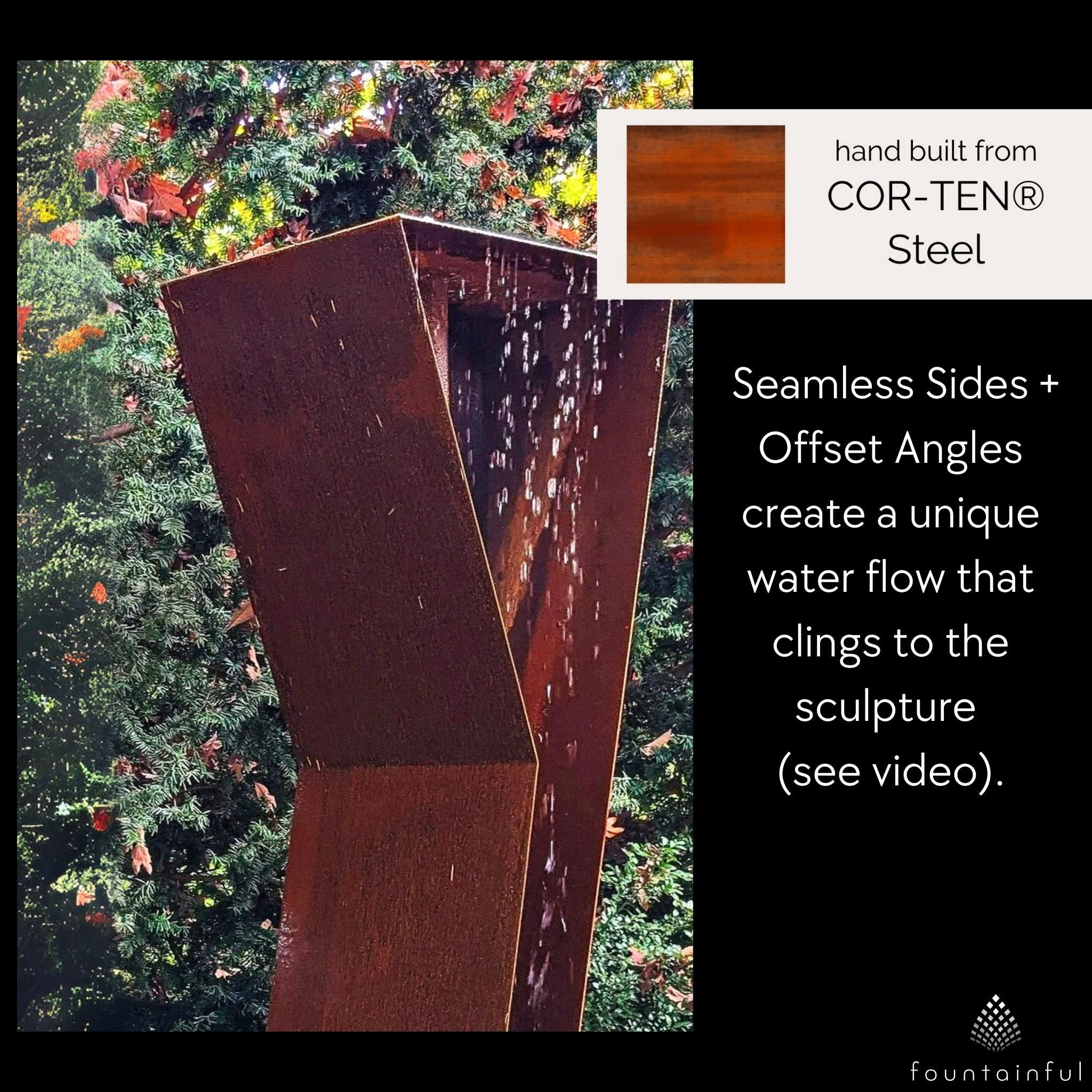 K3 Modern Fountain in Corten Steel