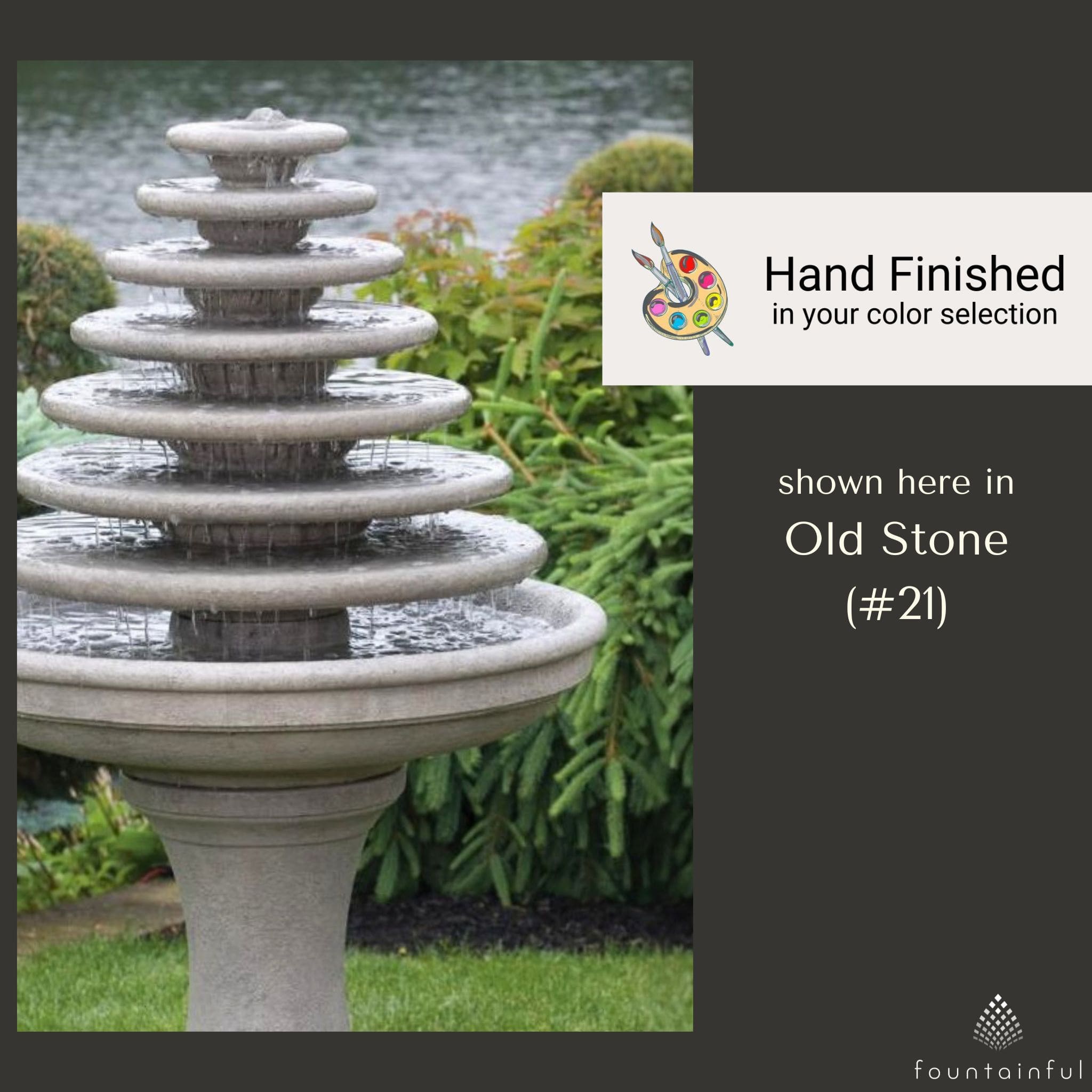Gozo 7-Tier Concrete Garden Fountain - Massarellis #3663