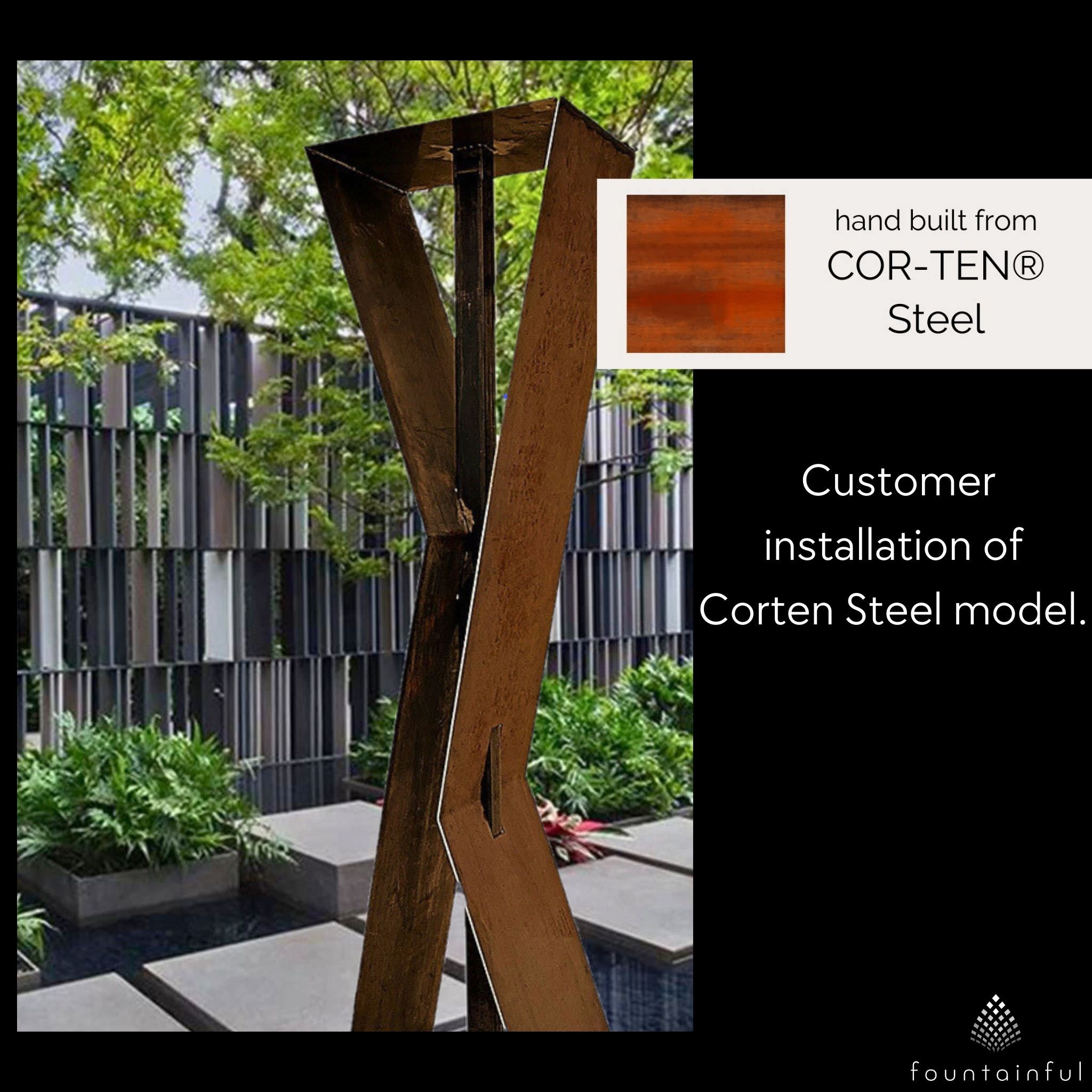 K2 Modern Fountain in Steel