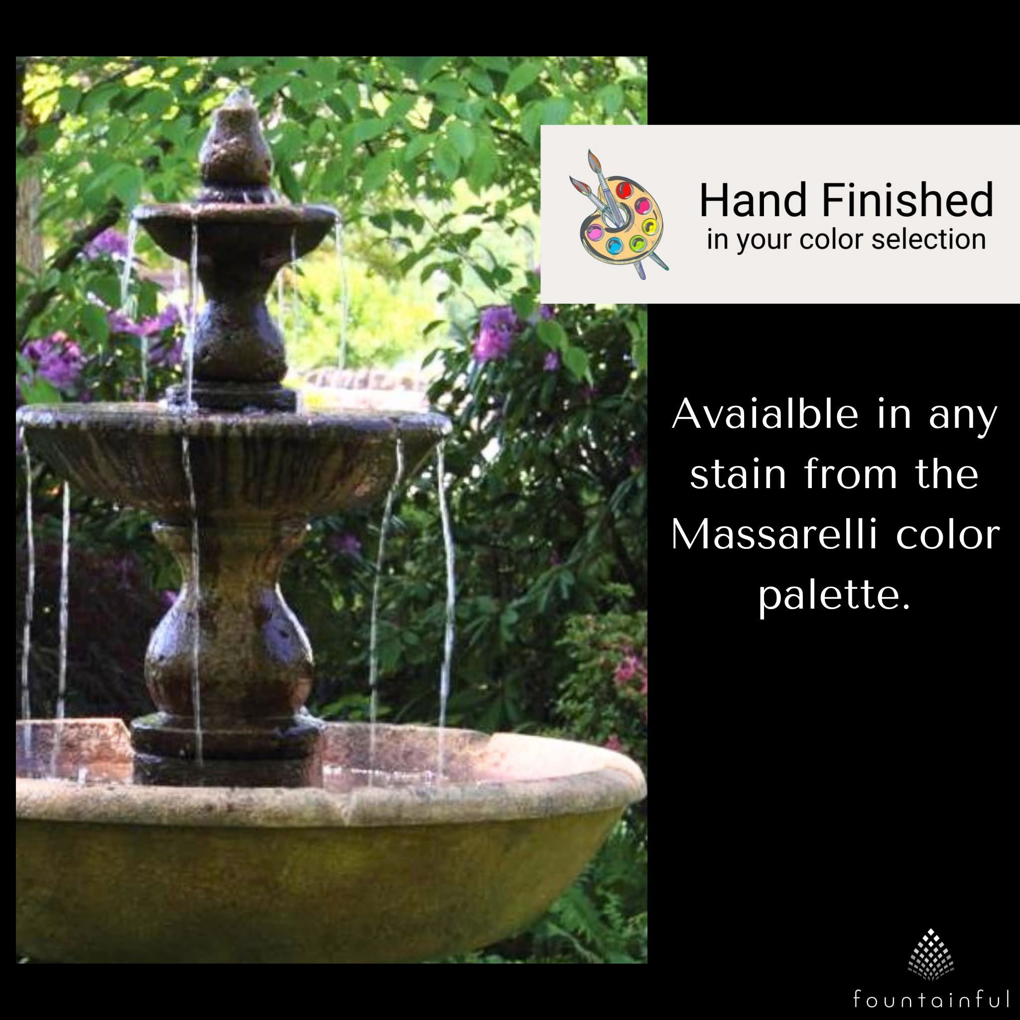 Boca Round 3-Tier Concrete Fountain - Massarellis #3780