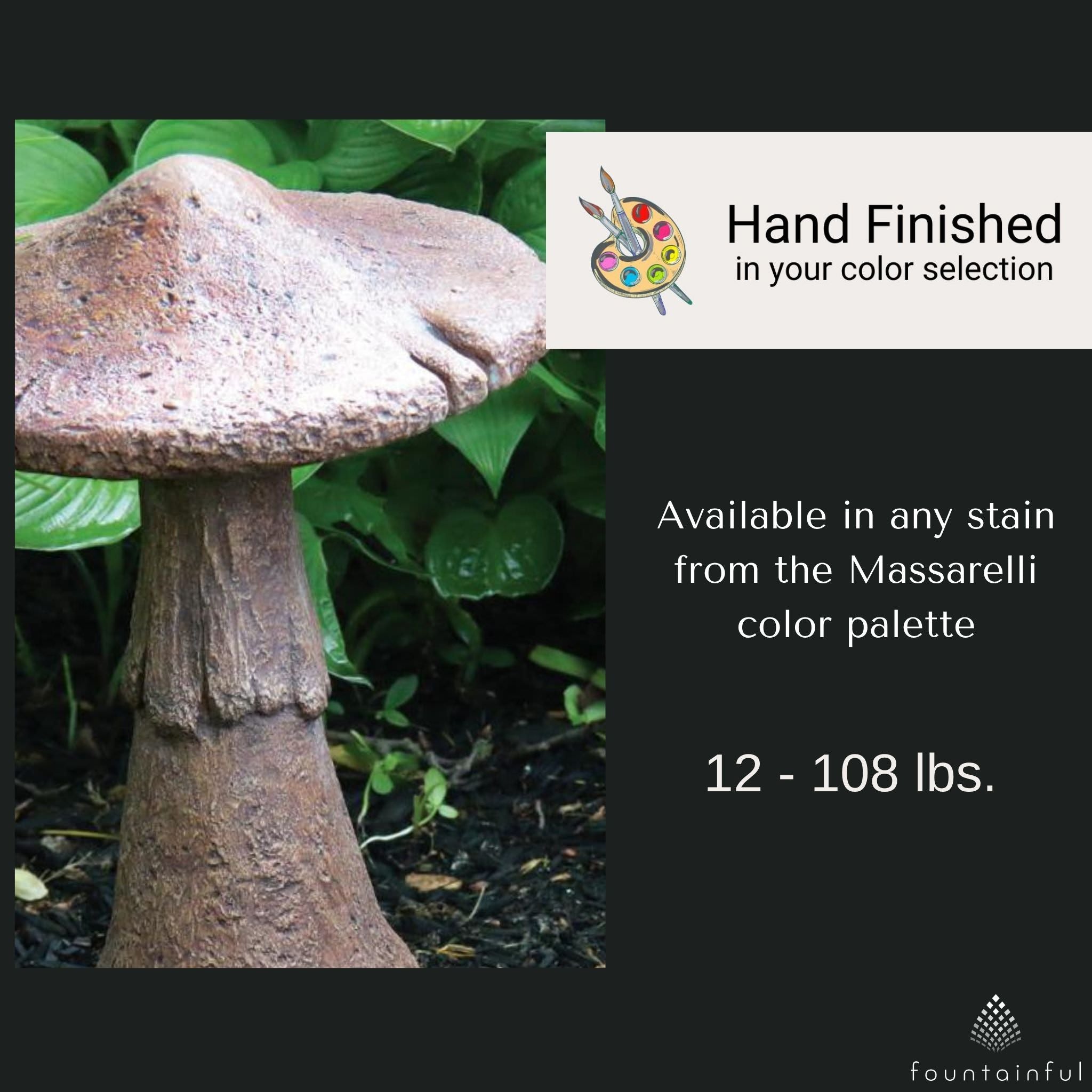 Kennett Mushroom Concrete Garden Statues - Massarellis