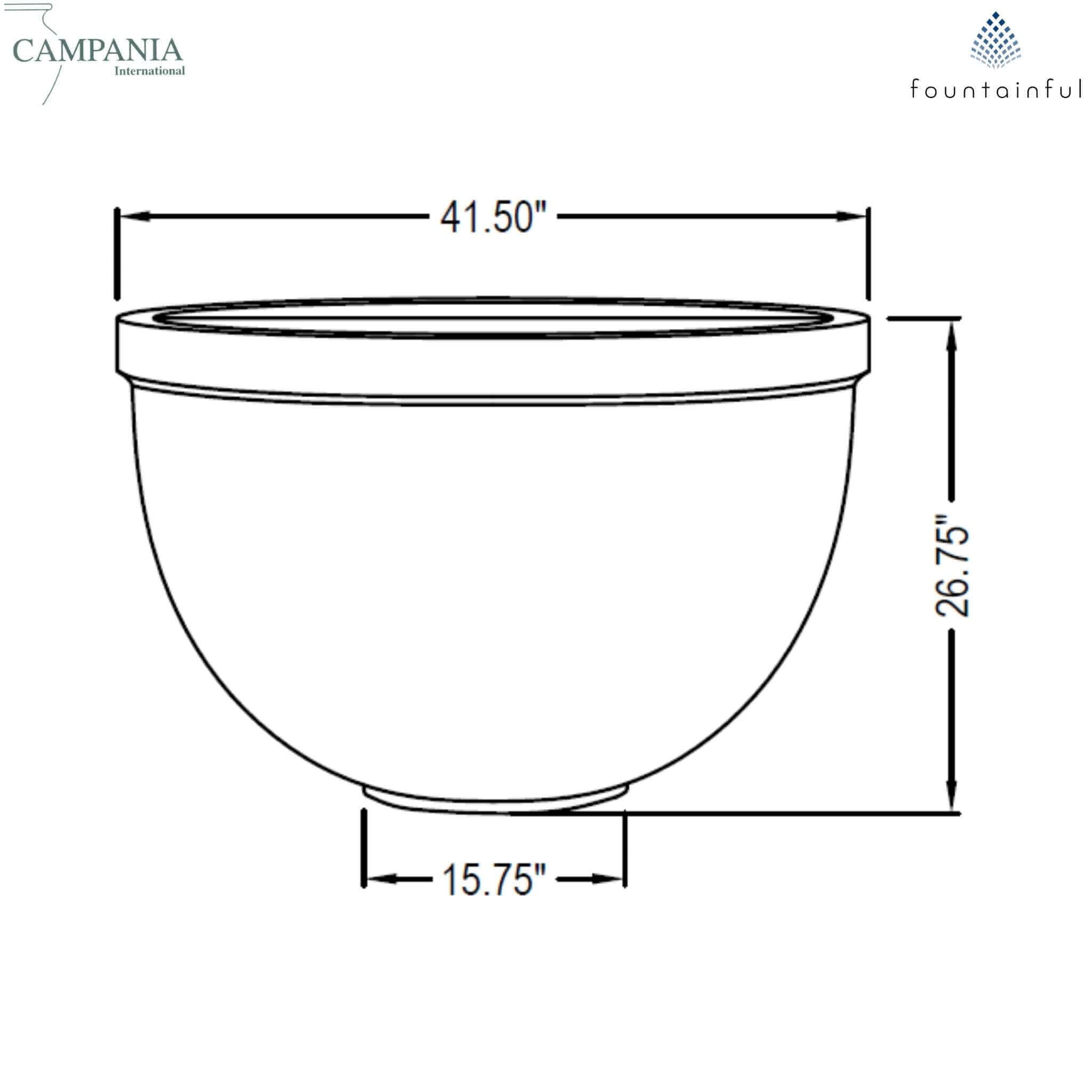 Huntington Large Concrete Bowl Planter - Campania #P798A