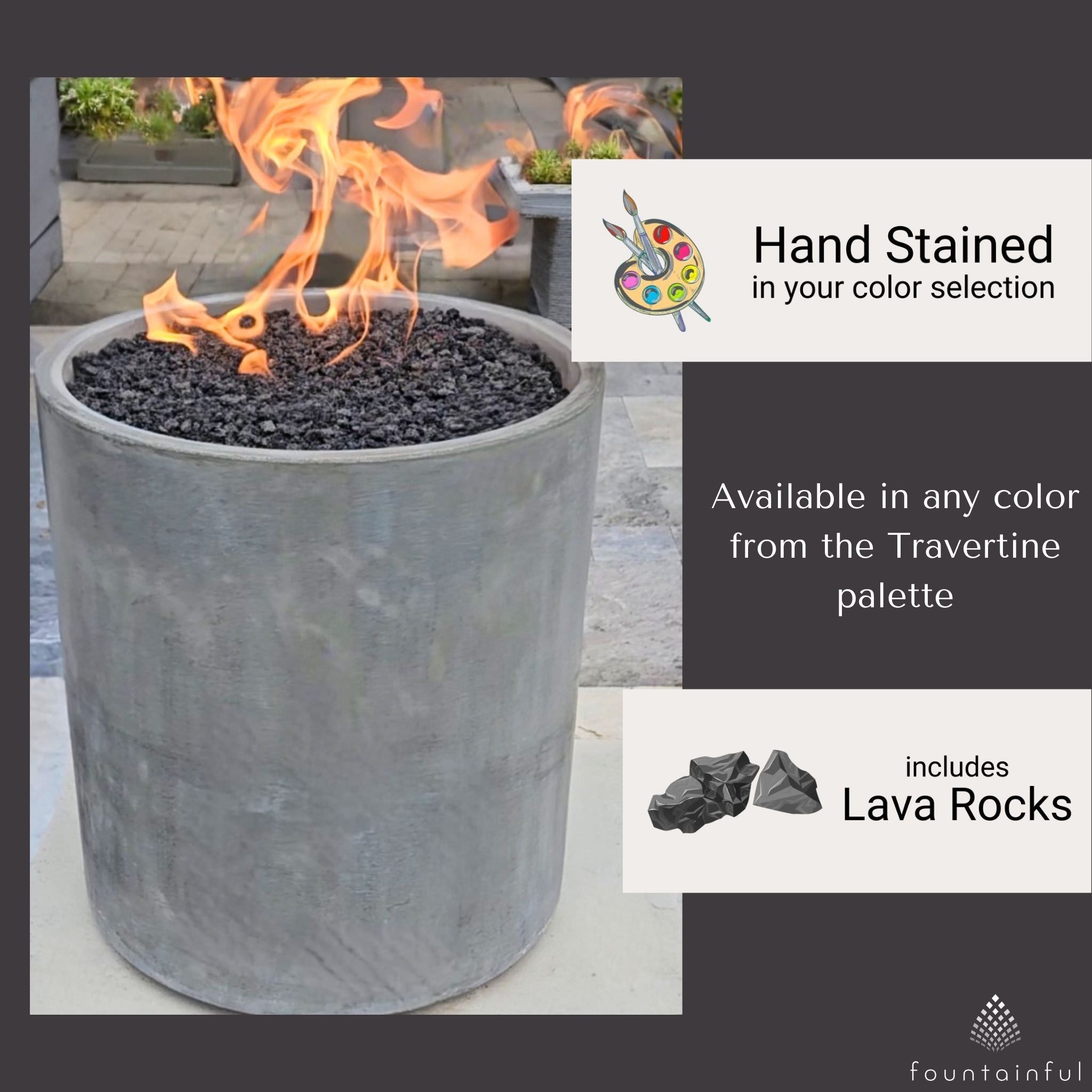 Concrete Column Gas Fire Pit - Complete Kit