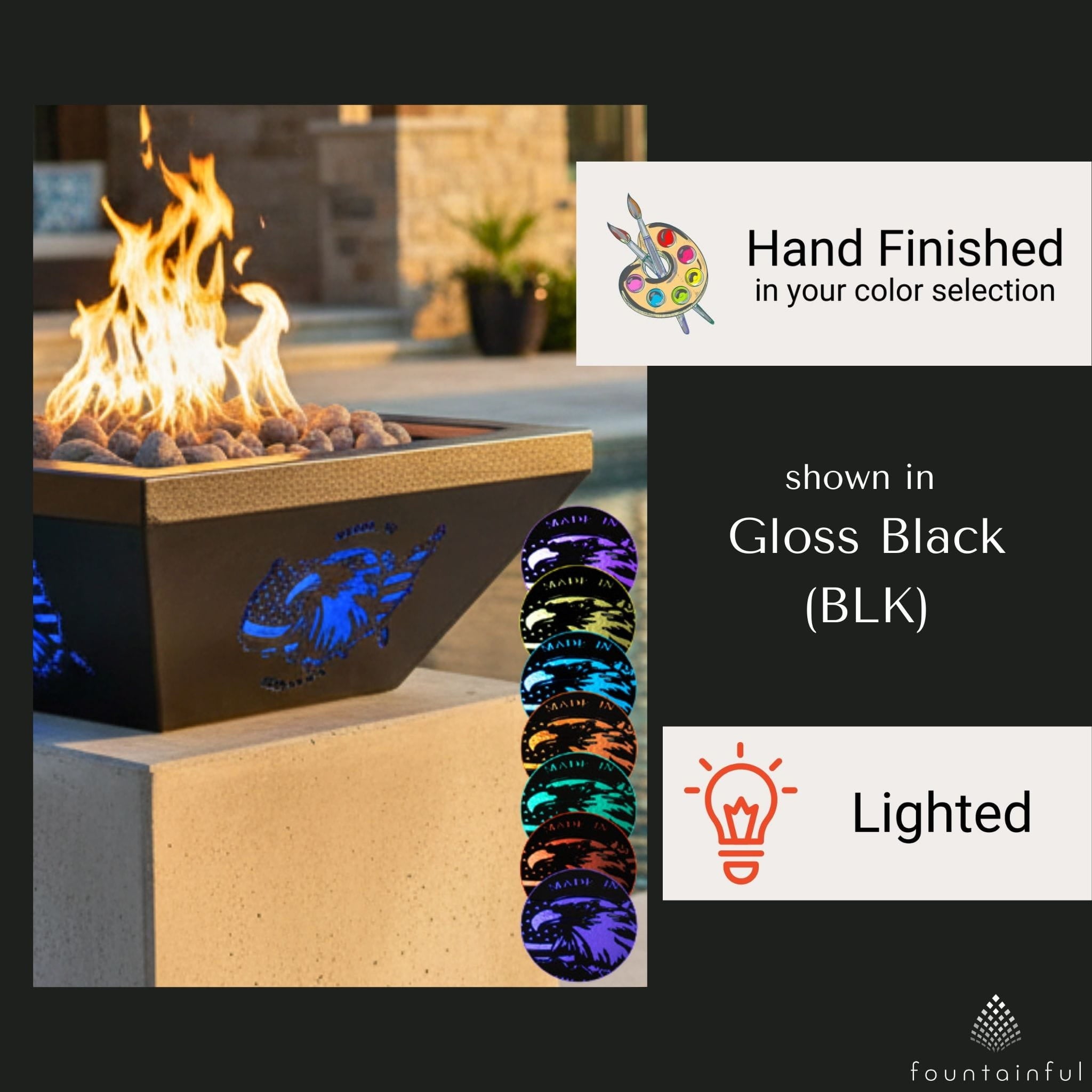 Eagle Head "Made in the USA" Steel Gas Fire Bowl - Outdoor Plus