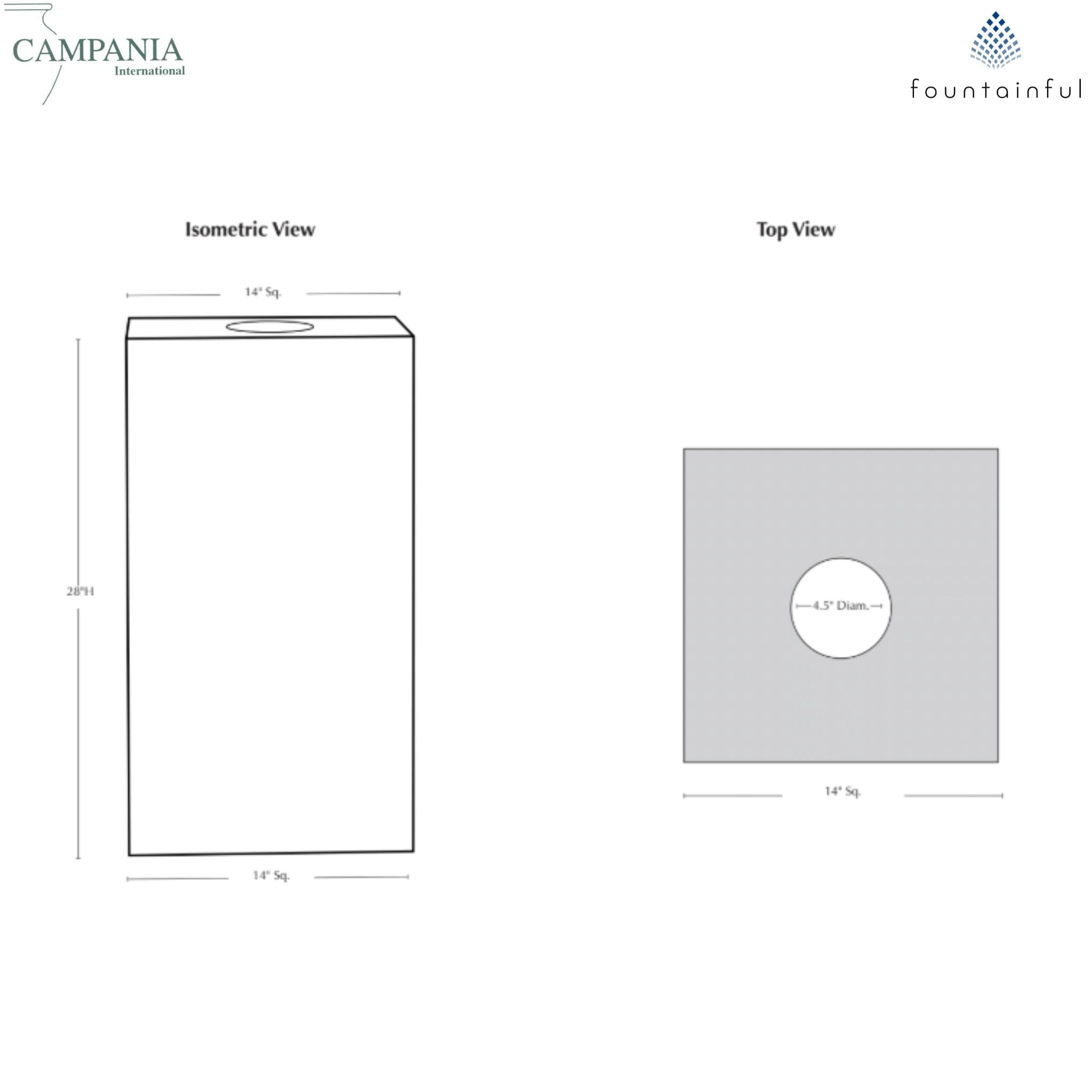 Column 28" Concrete Planter Pedestal - Campania #PD222