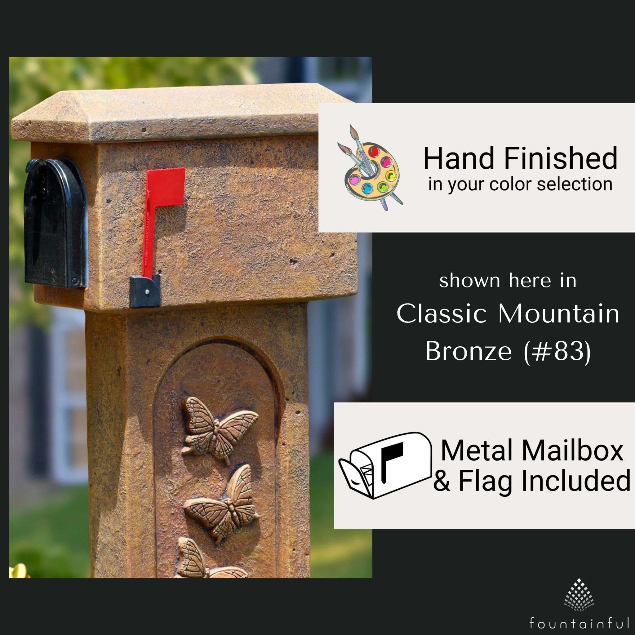 Butterfly Concrete Mailbox - Massarellis #4736