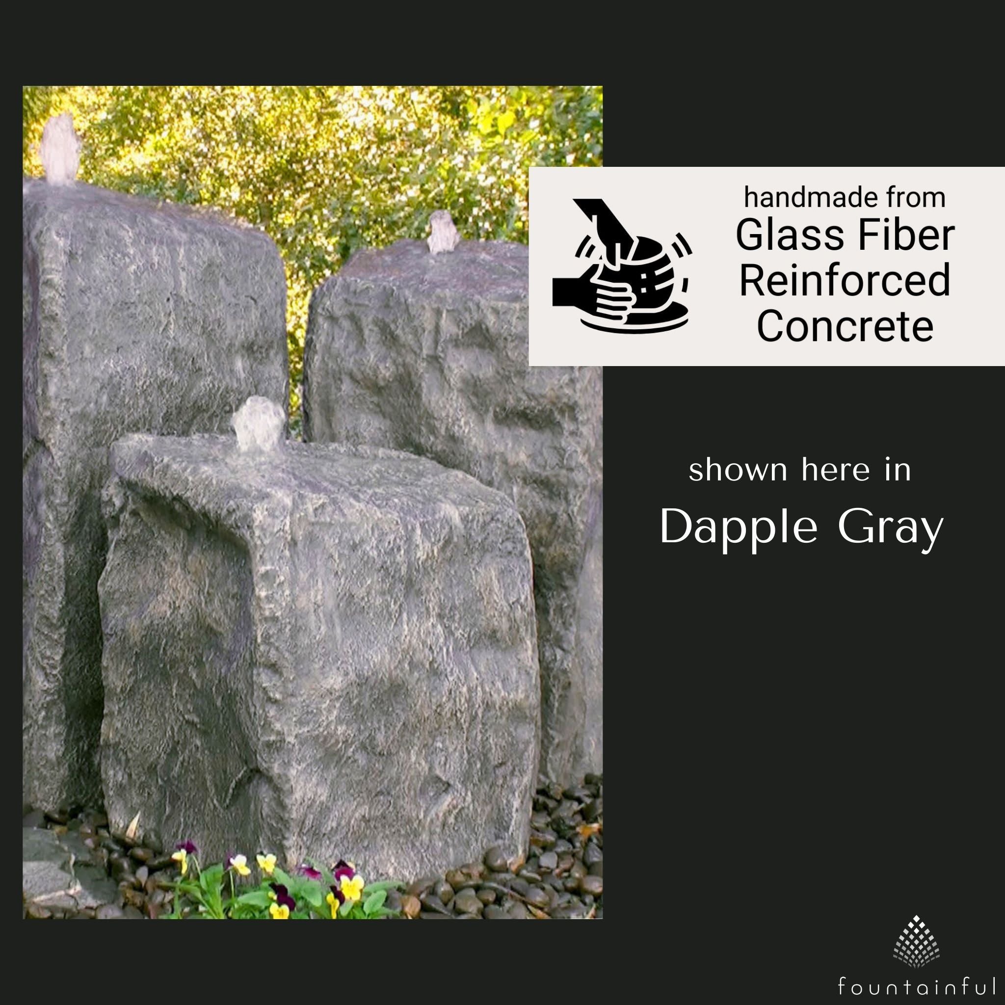 Triple Watershed GFRC Boulder Fountain - Complete Kit - Blue Thumb