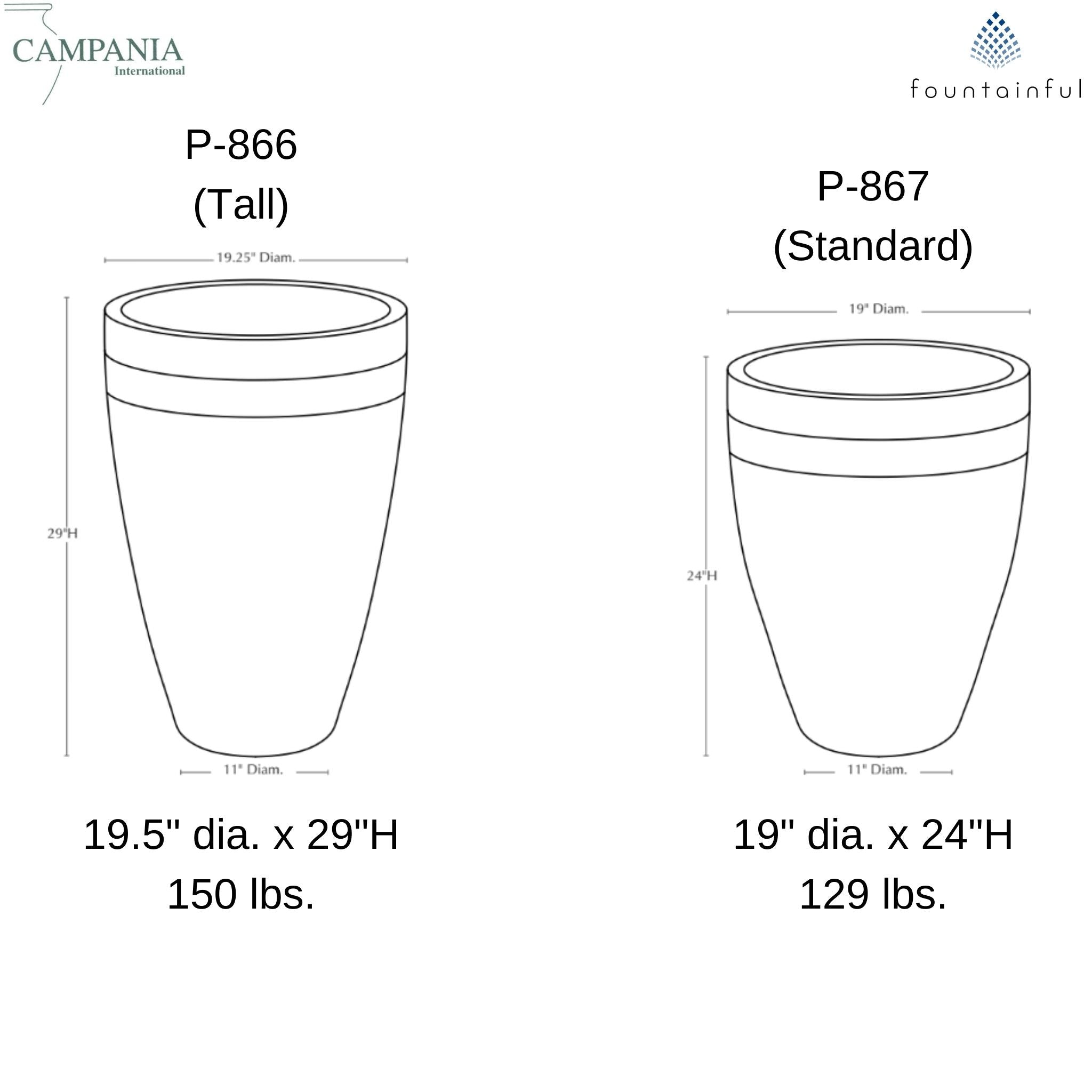 Moderne Tapered Concrete Planters - Campania
