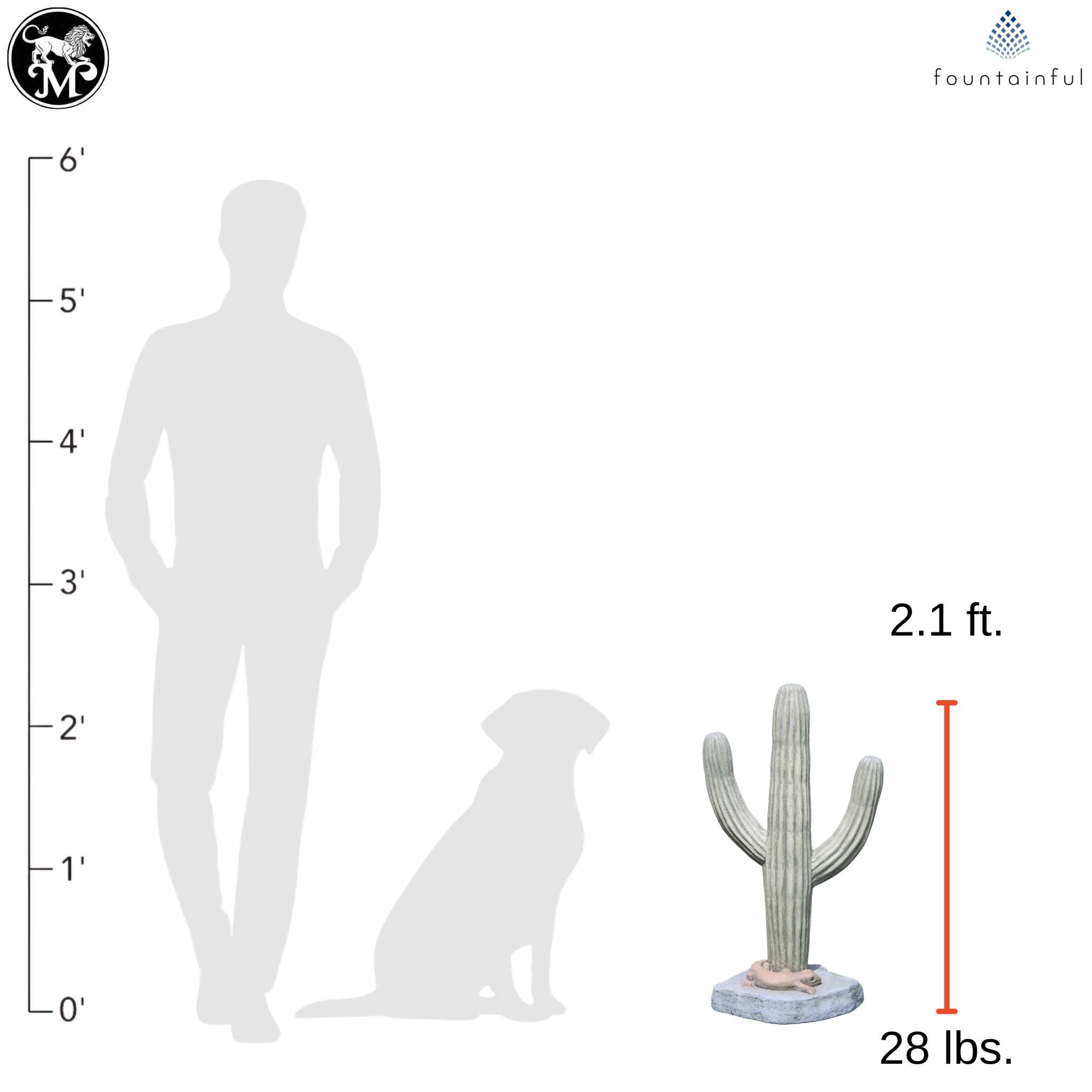 Saguaro Cactus Concrete Garden Statue - Thumbnail 3