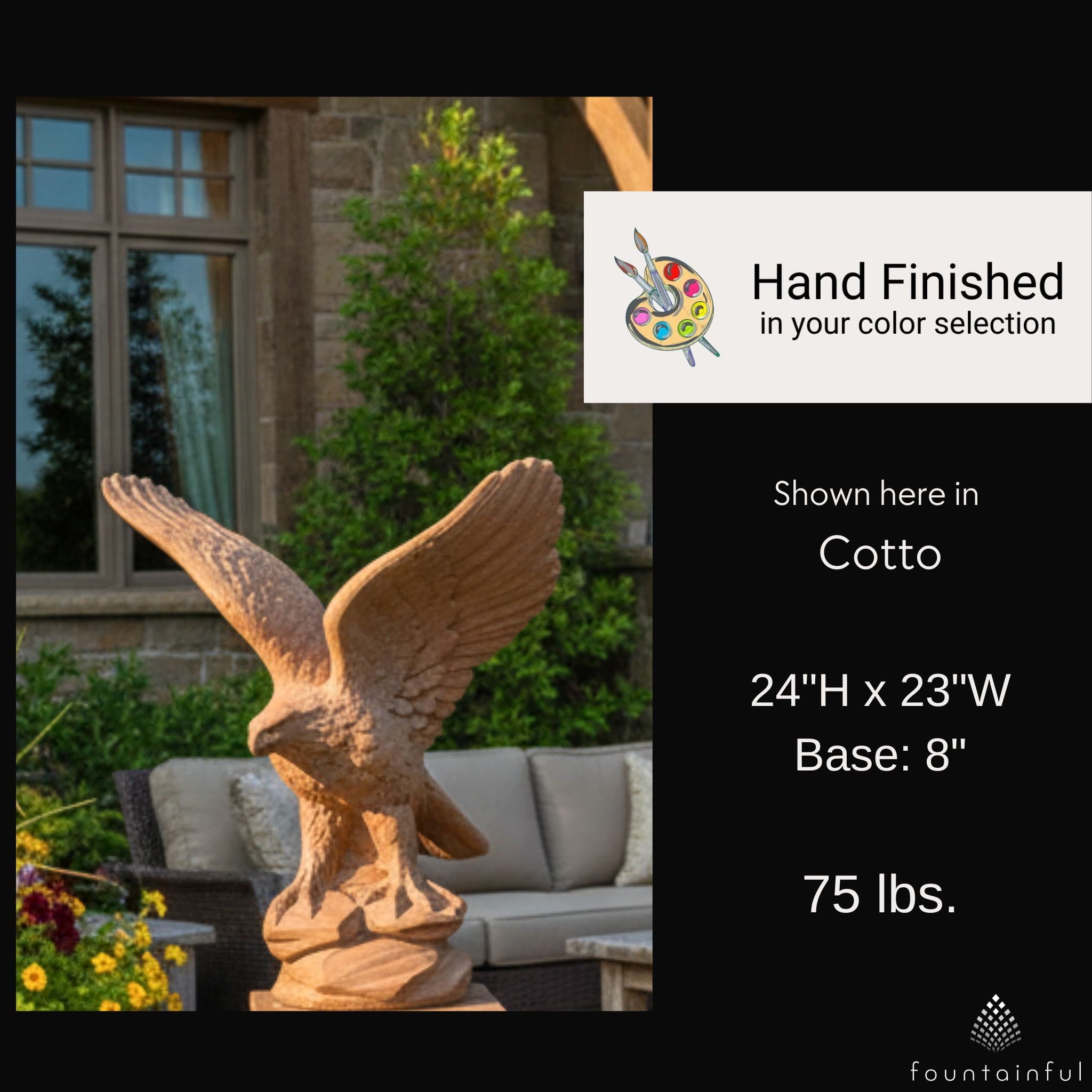 Flying Eagle Concrete Garden Statue - Giannini