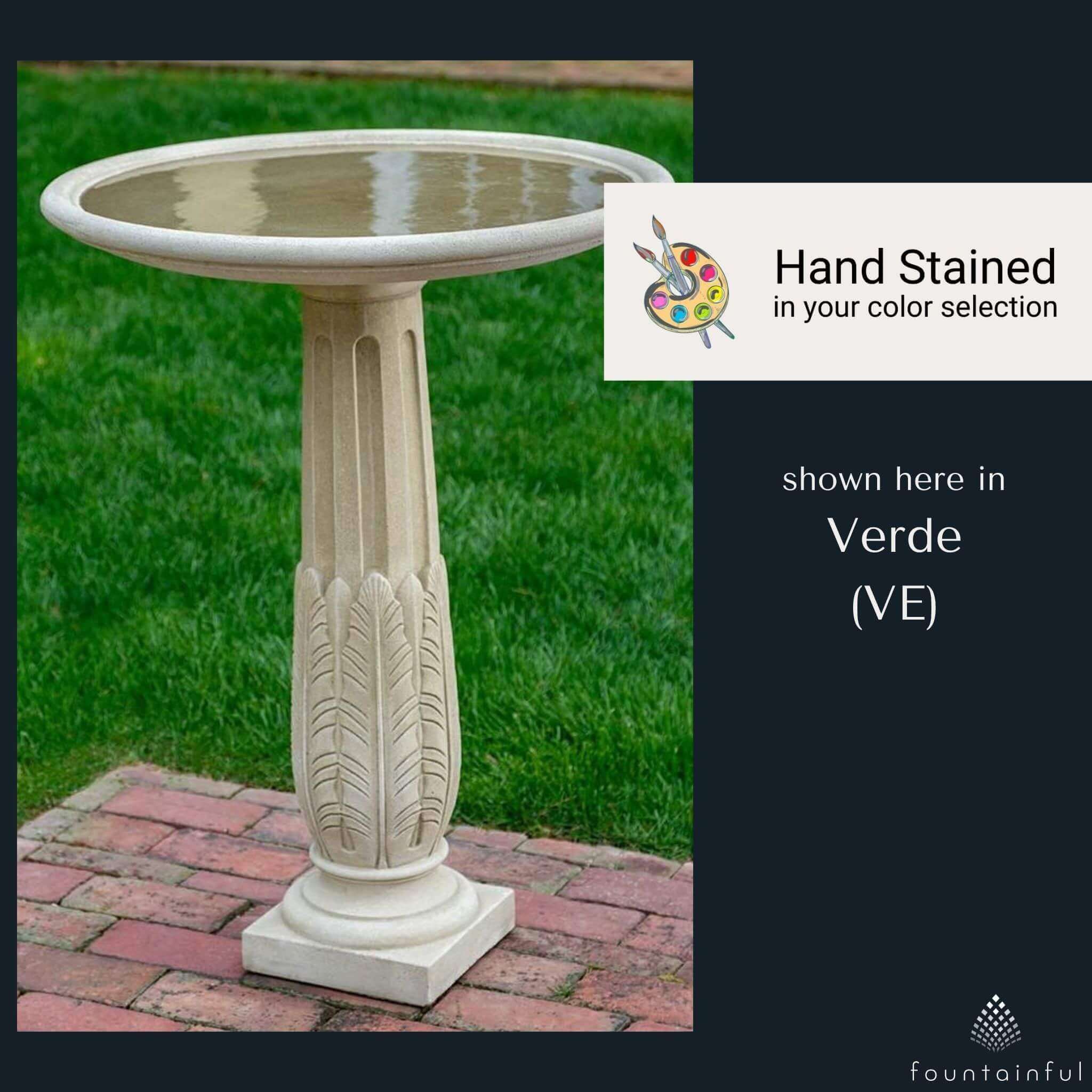 Garnier Bird Feather Concrete Bird Bath - Thumbnail 4