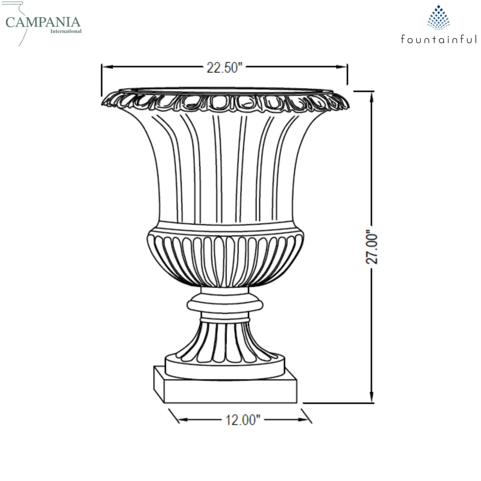 Smithsonian Classical Concrete Urn Planter - Campania #P659