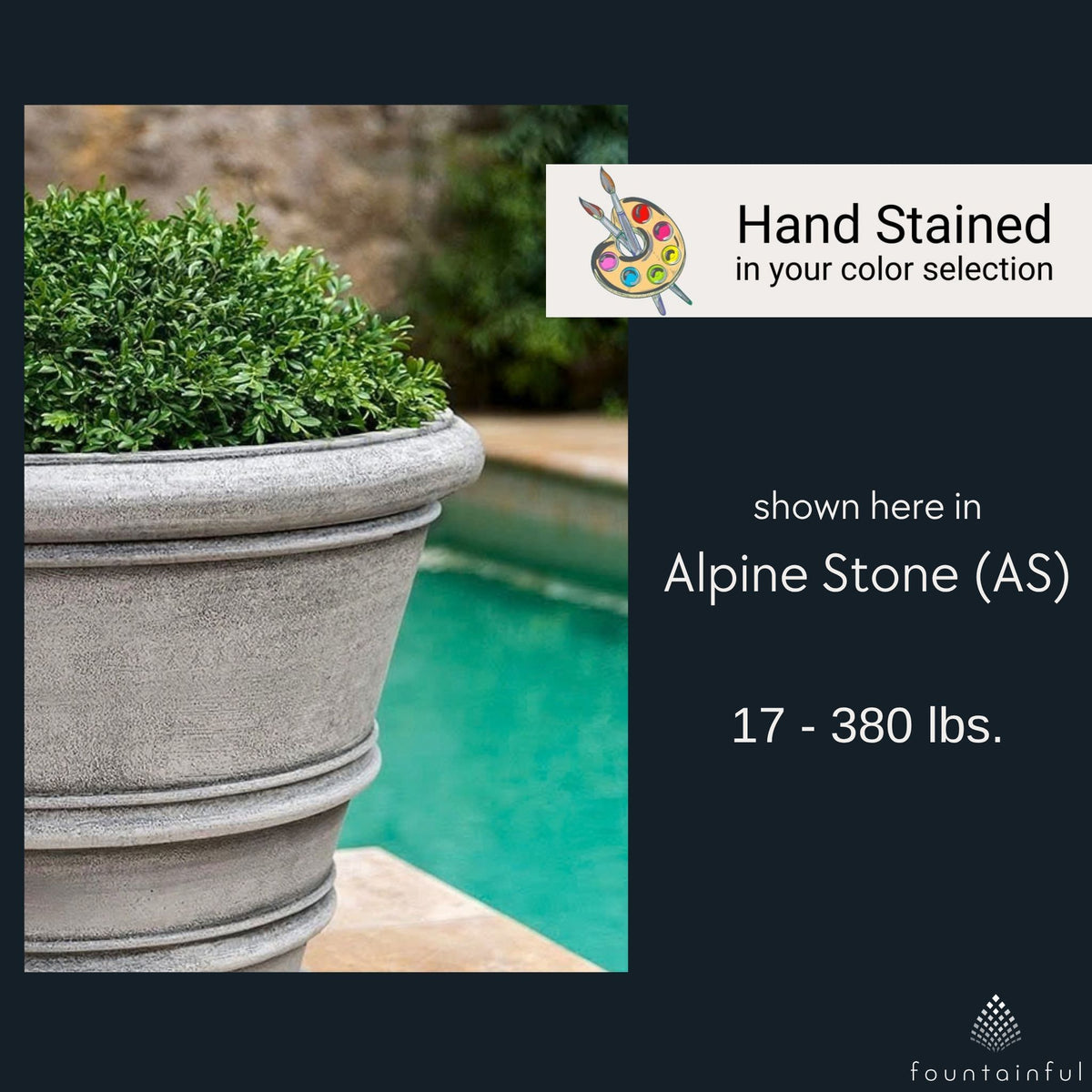 Classic Rolled Rim Concrete Round Planters - Campania