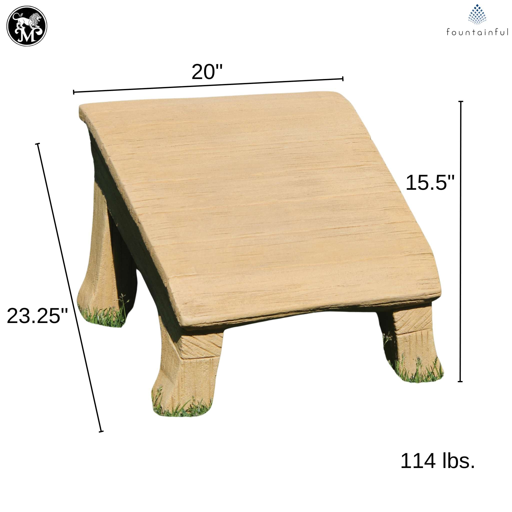 Rustic Adirondack Concrete Footstool - Thumbnail 2
