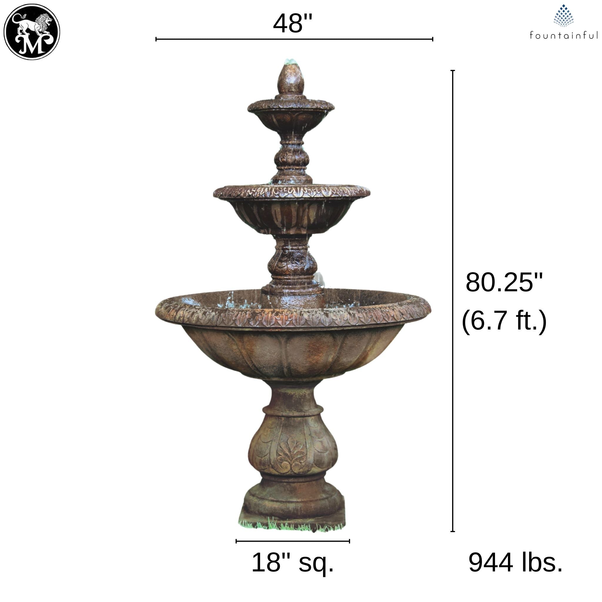 Windley Key 3-Tier Concrete Fountain - Massarellis #3734