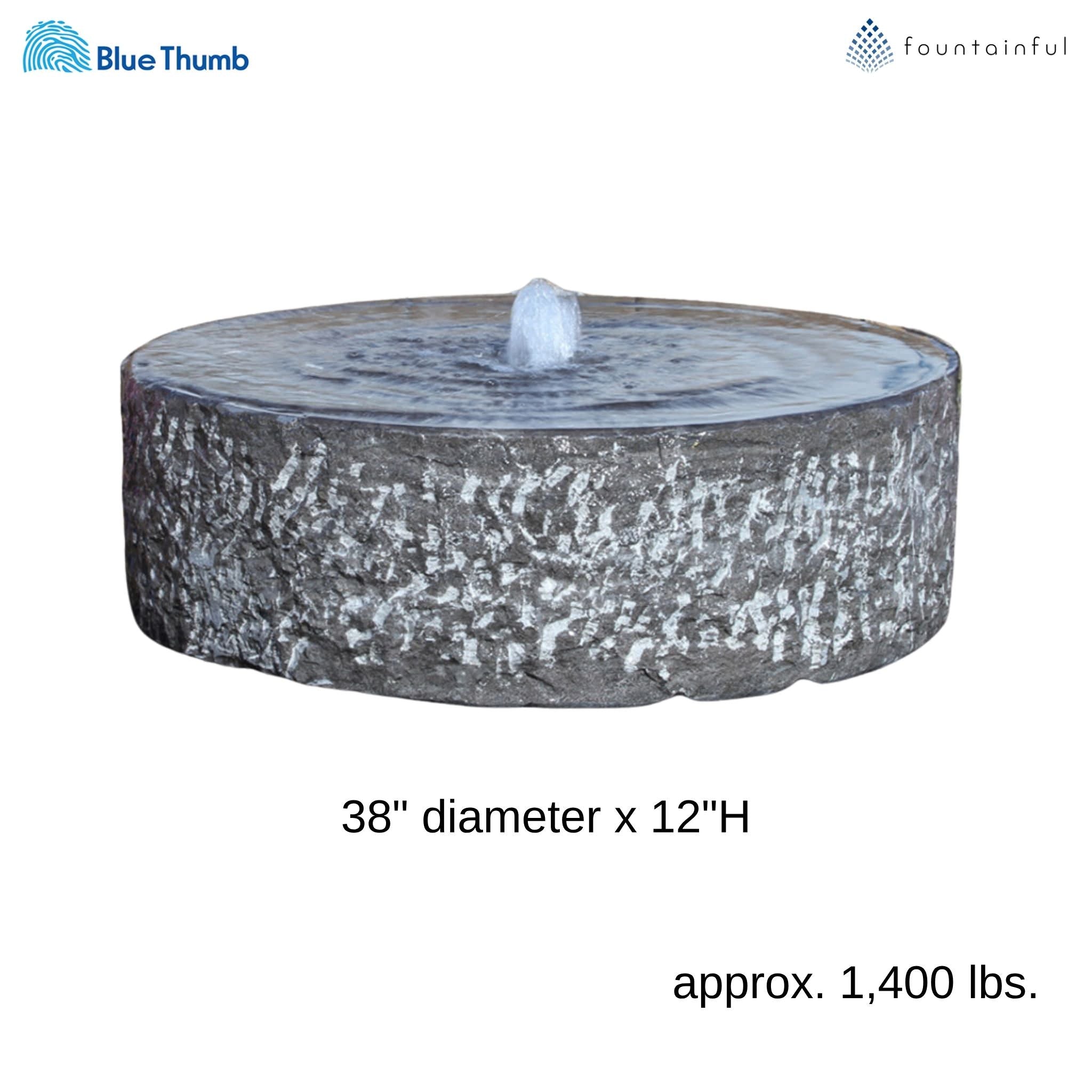 Basalt "Yoshida" Round Fountain & Pooling Block - Complete Kit - Blue Thumb