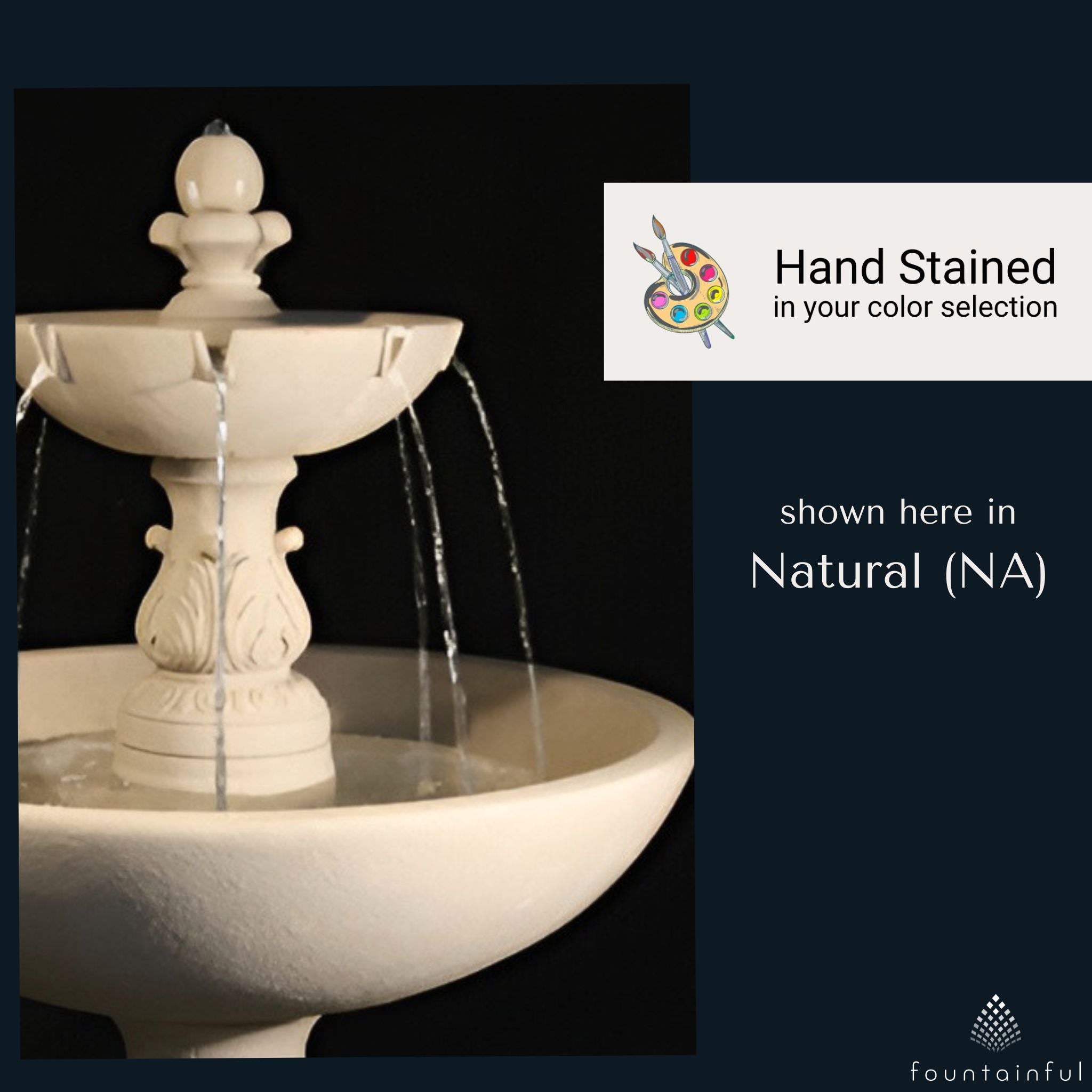 Riviera 2-Tier Concrete Fountain - Fiore #LG159