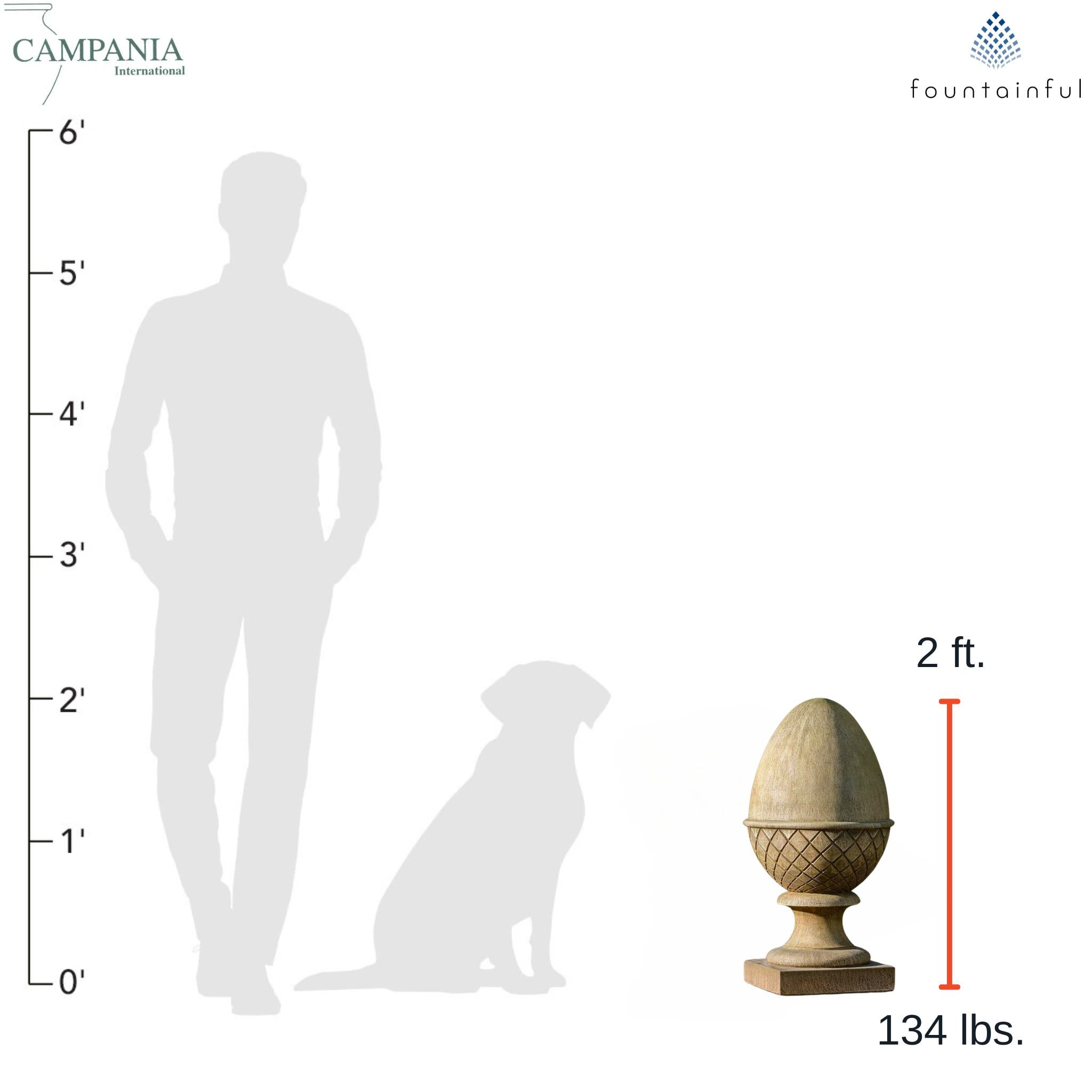 Devonshire Acorn Concrete Finial Statue - Campania #S534