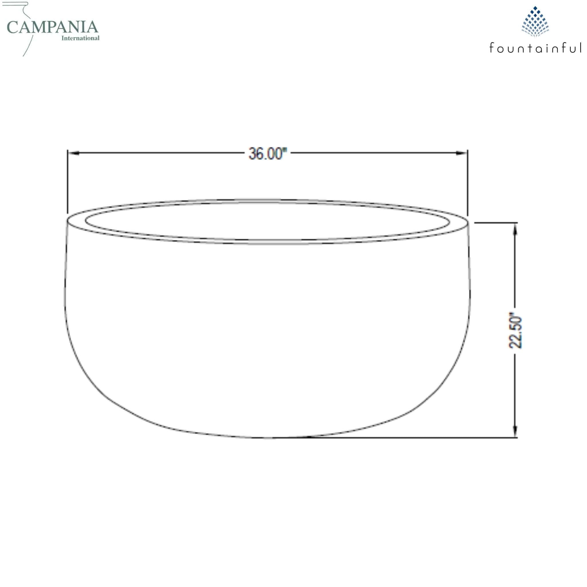 Tribeca Low XL Concrete Planter - Campania #P870