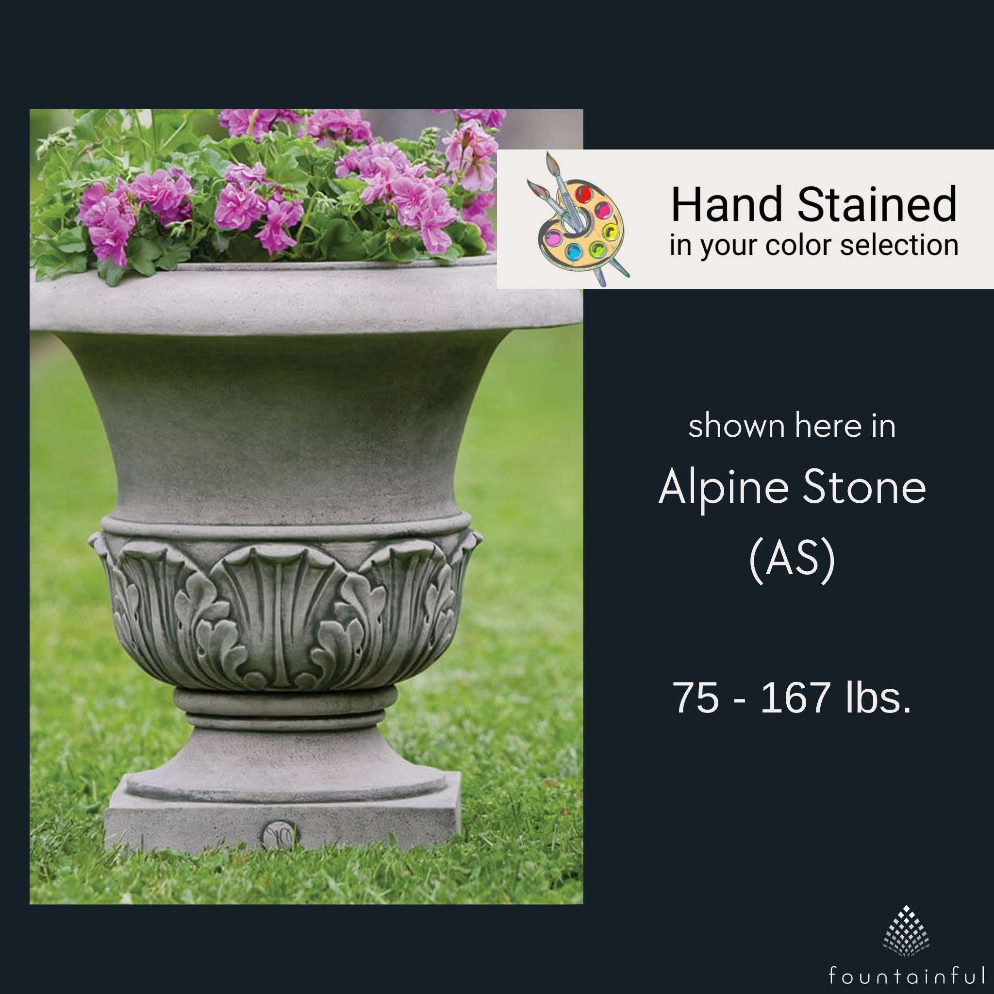Williamsburg Acanthus Concrete Urn Planters - Thumbnail 2