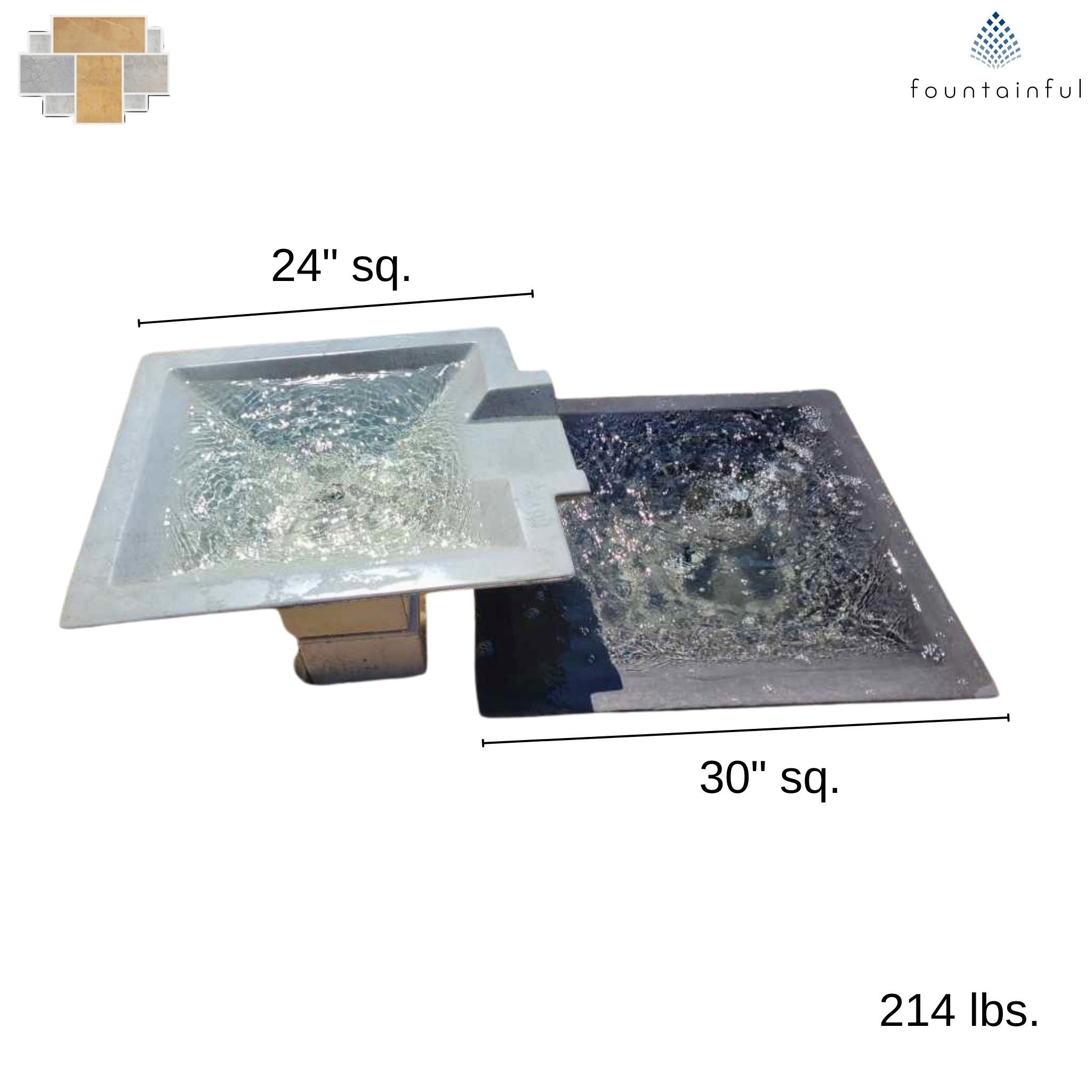 Double Bowl Spillway Concrete Fountain - Complete Kit