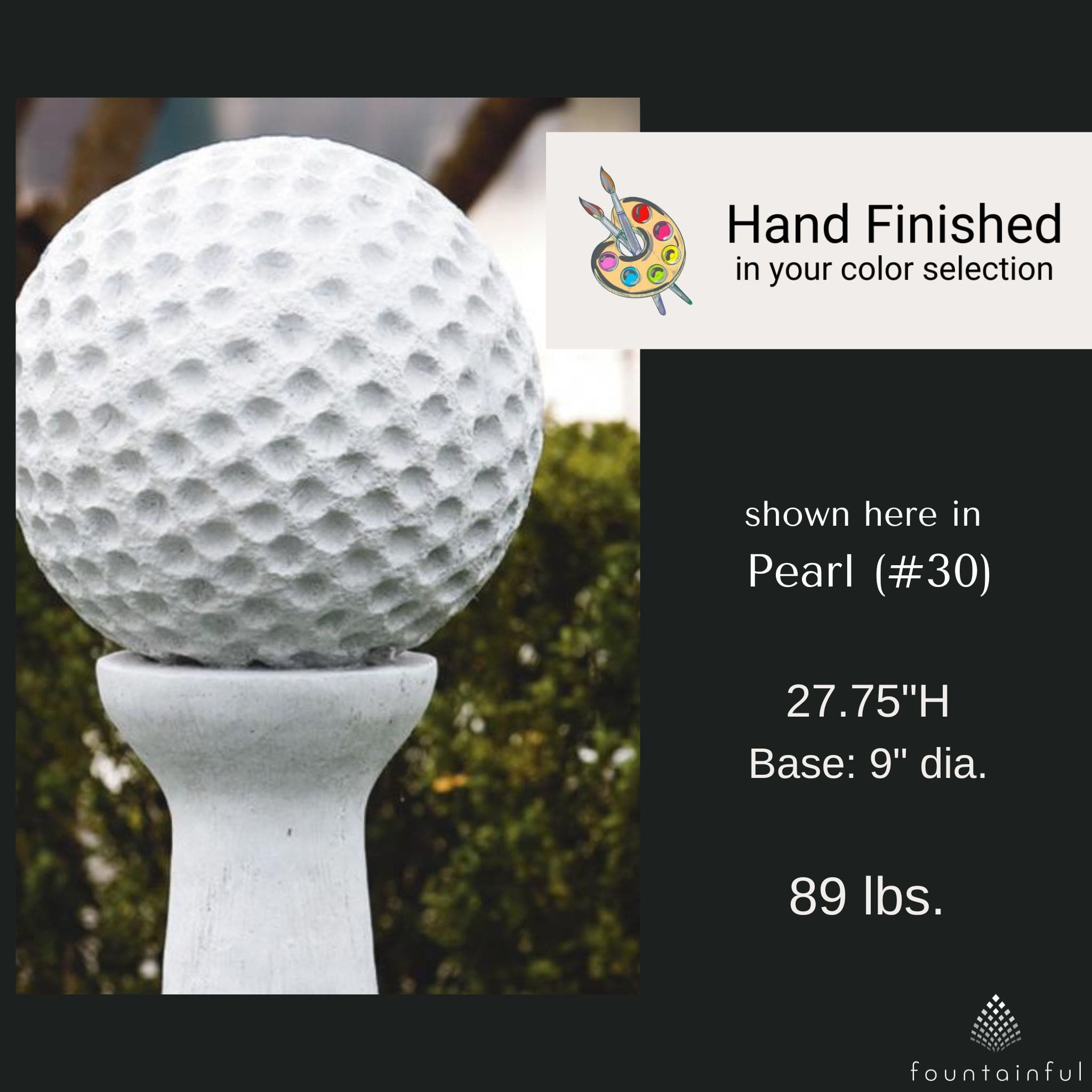 Golf Ball on Pedestal Concrete Garden Statue - Massarellis 4248