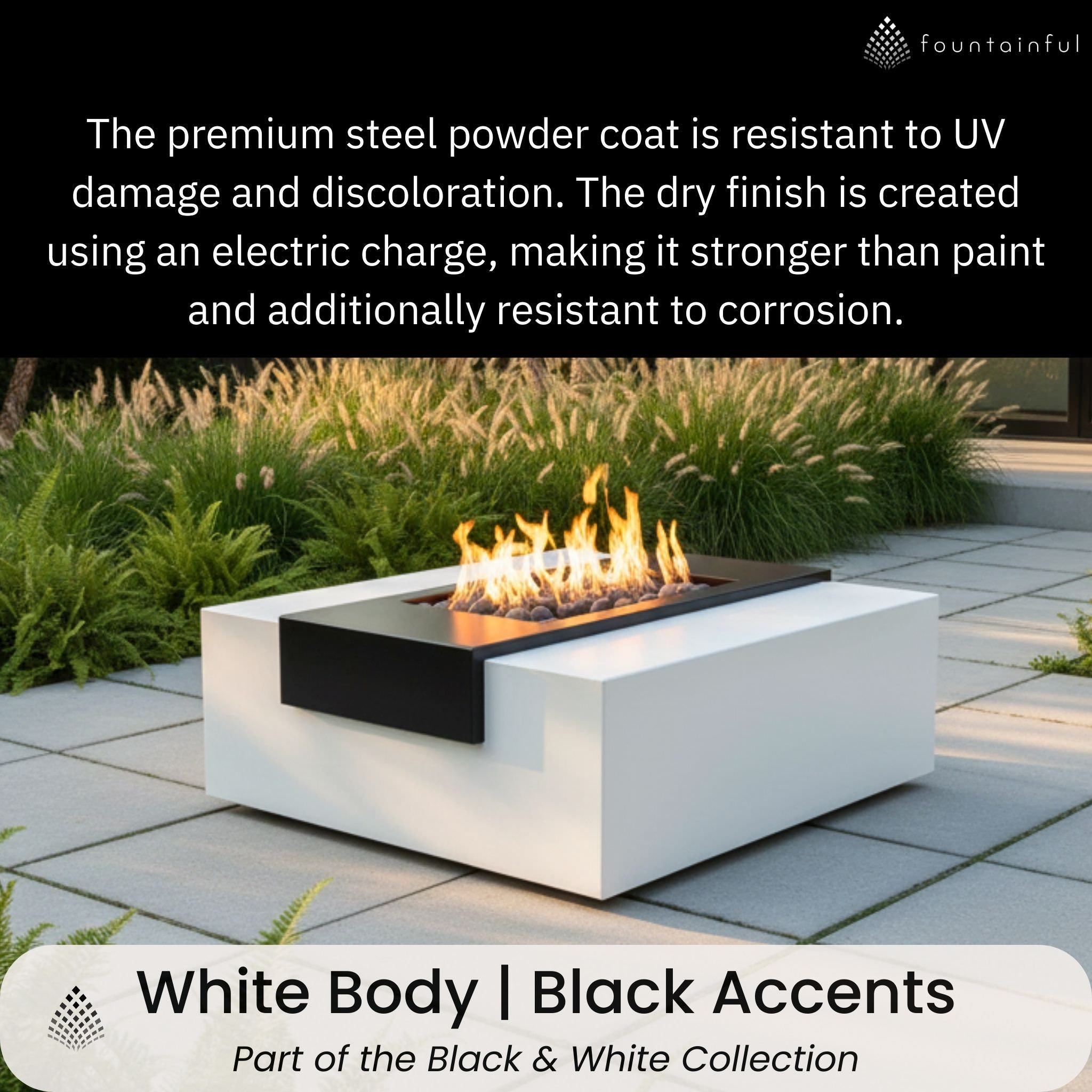 Gallaway Square Steel Gas Fire Pit - Outdoor Plus