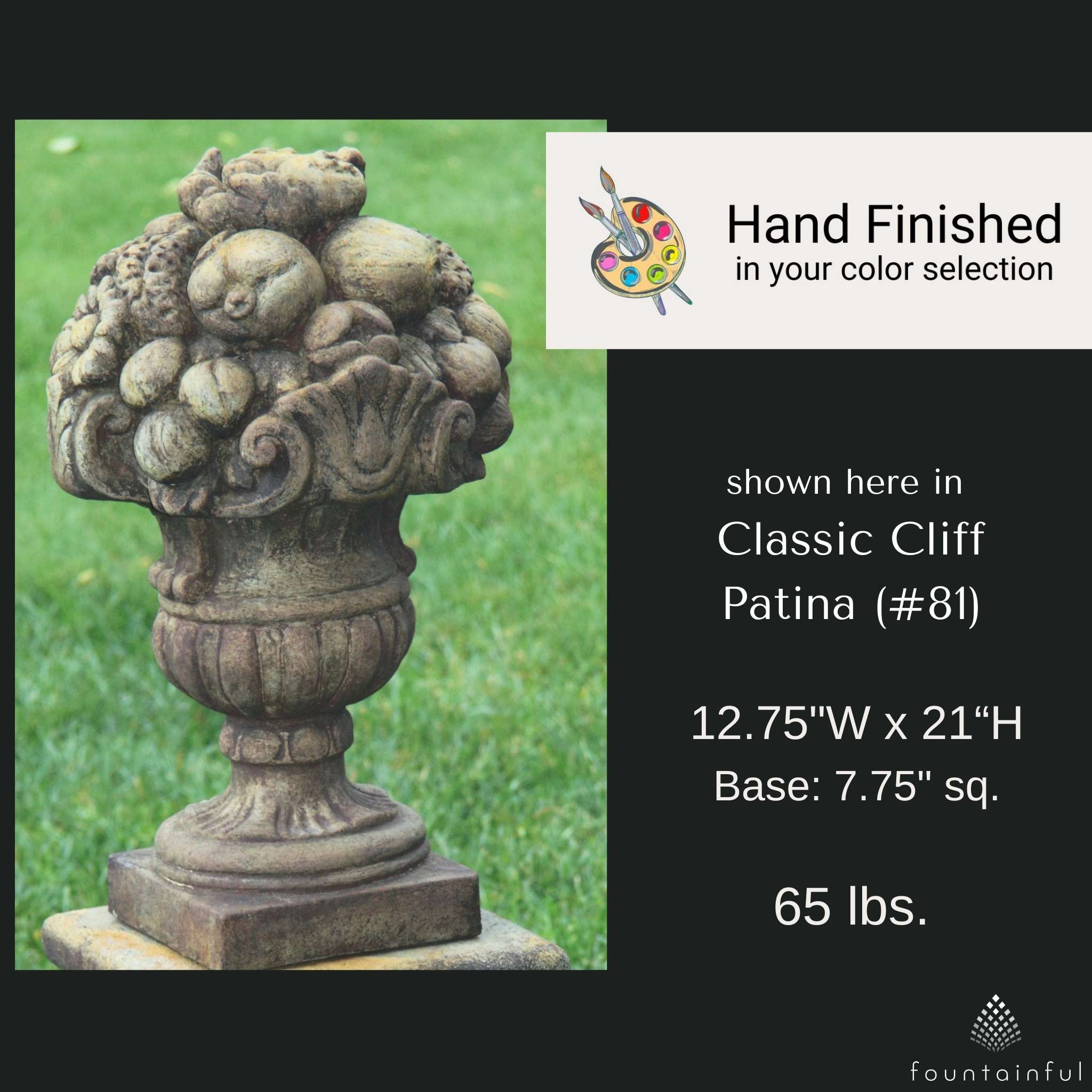 Fruit Topiary Concrete Finial Statue - Massarellis #4919