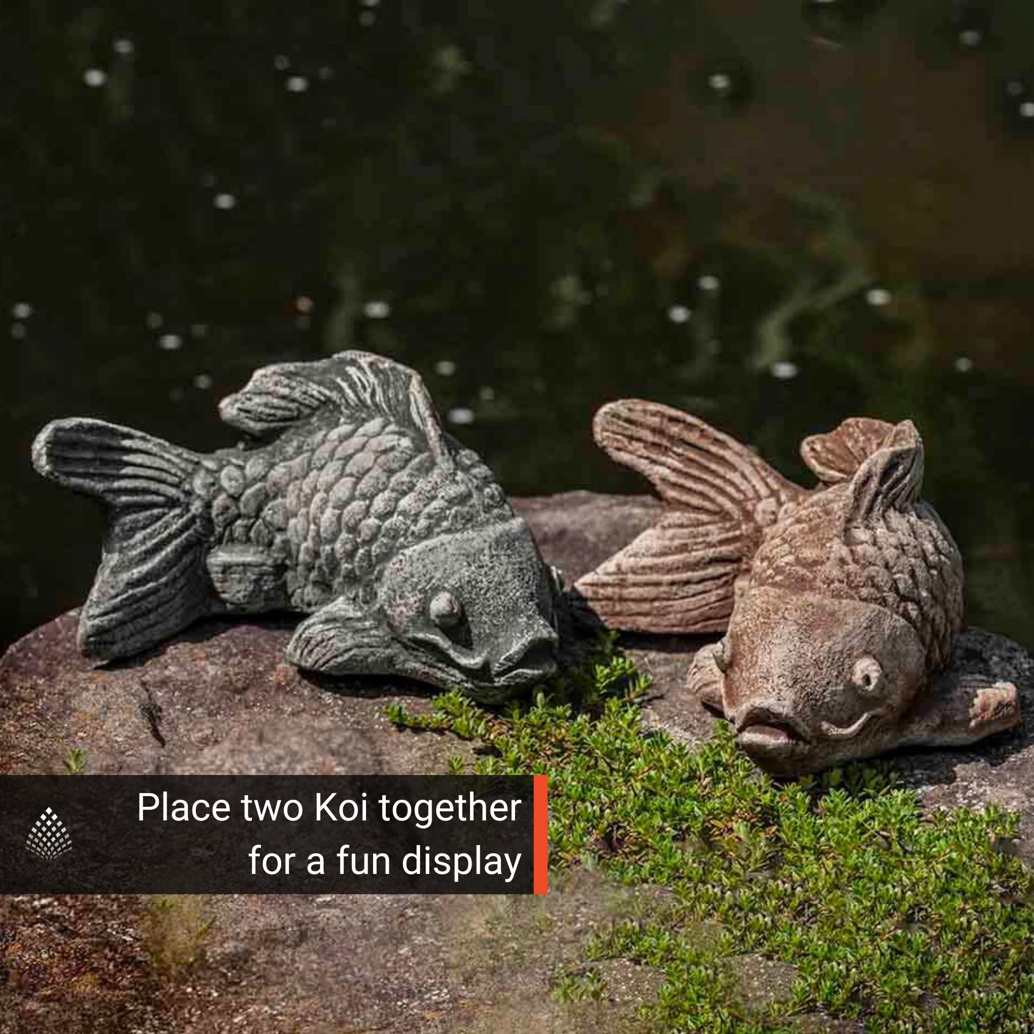 Large Koi Concrete Fish Statue - Campania