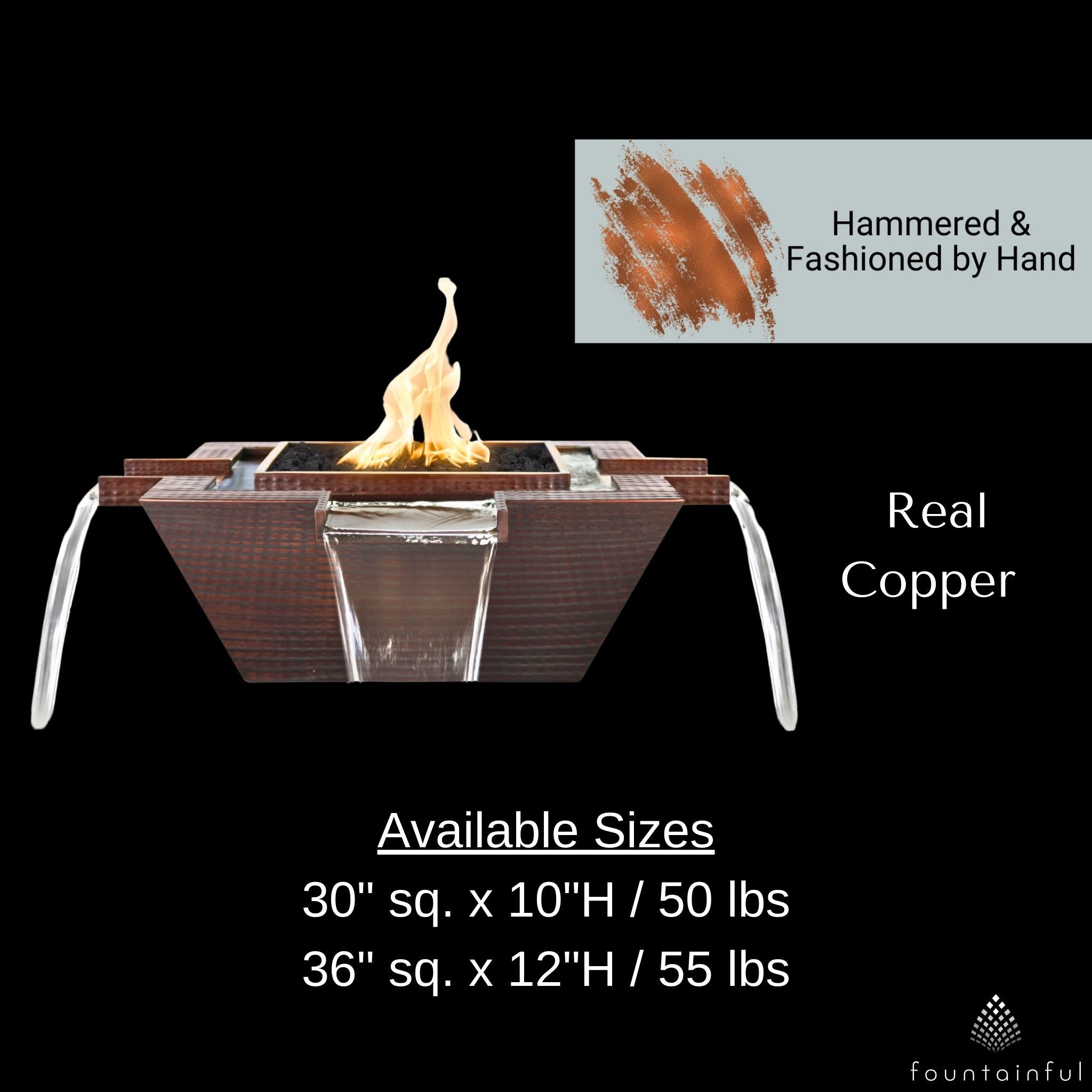 "Maya" 4-Way Spill Copper Fire & Water Bowl - The Outdoor Plus