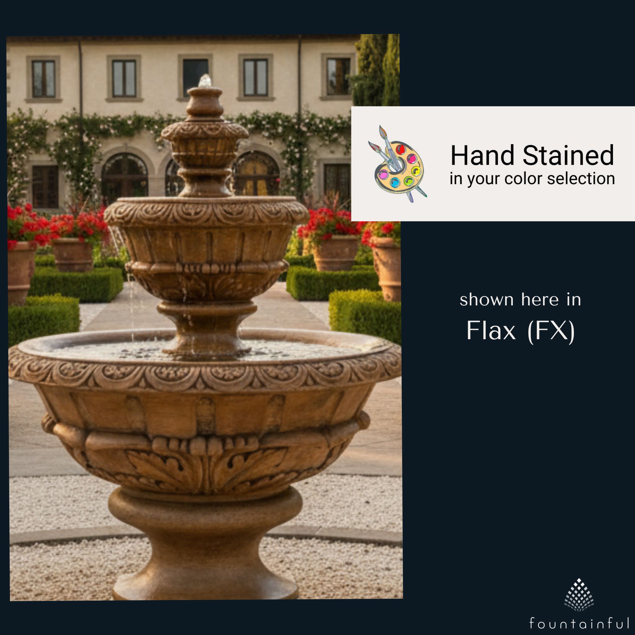 Roma 3-Tier Concrete Fountain - Fiore #234