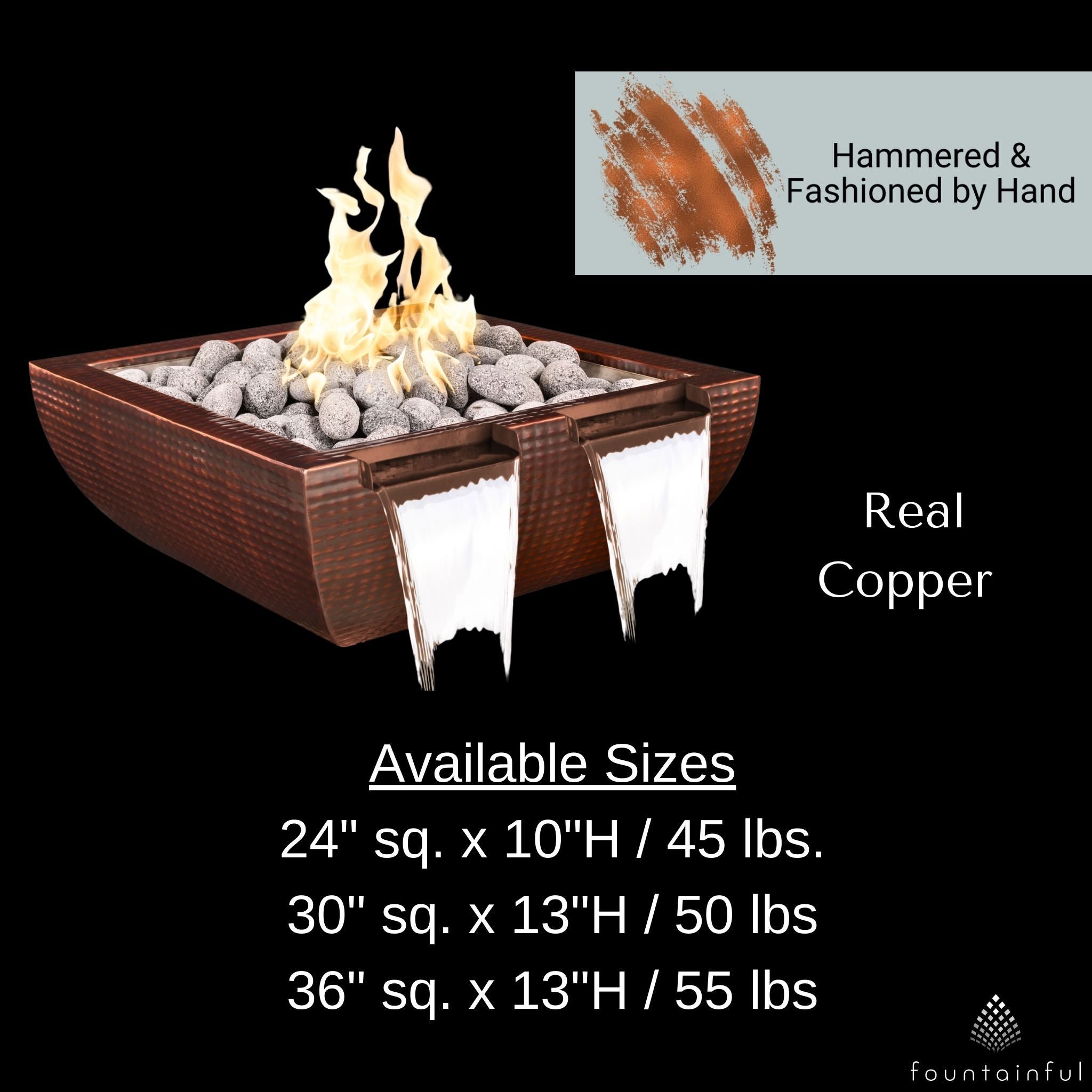 "Avalon" Twin Spill Copper Fire & Water Bowl - The Outdoor Plus