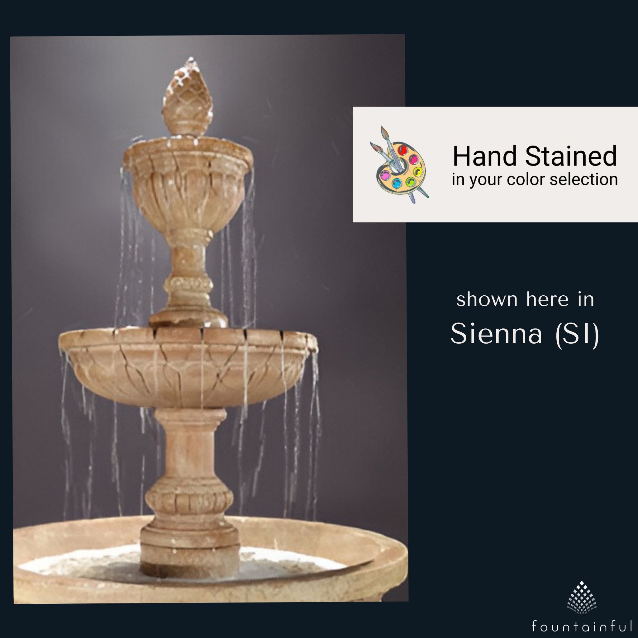 Geneva 3-Tier Concrete Fountain - Fiore #LG164F