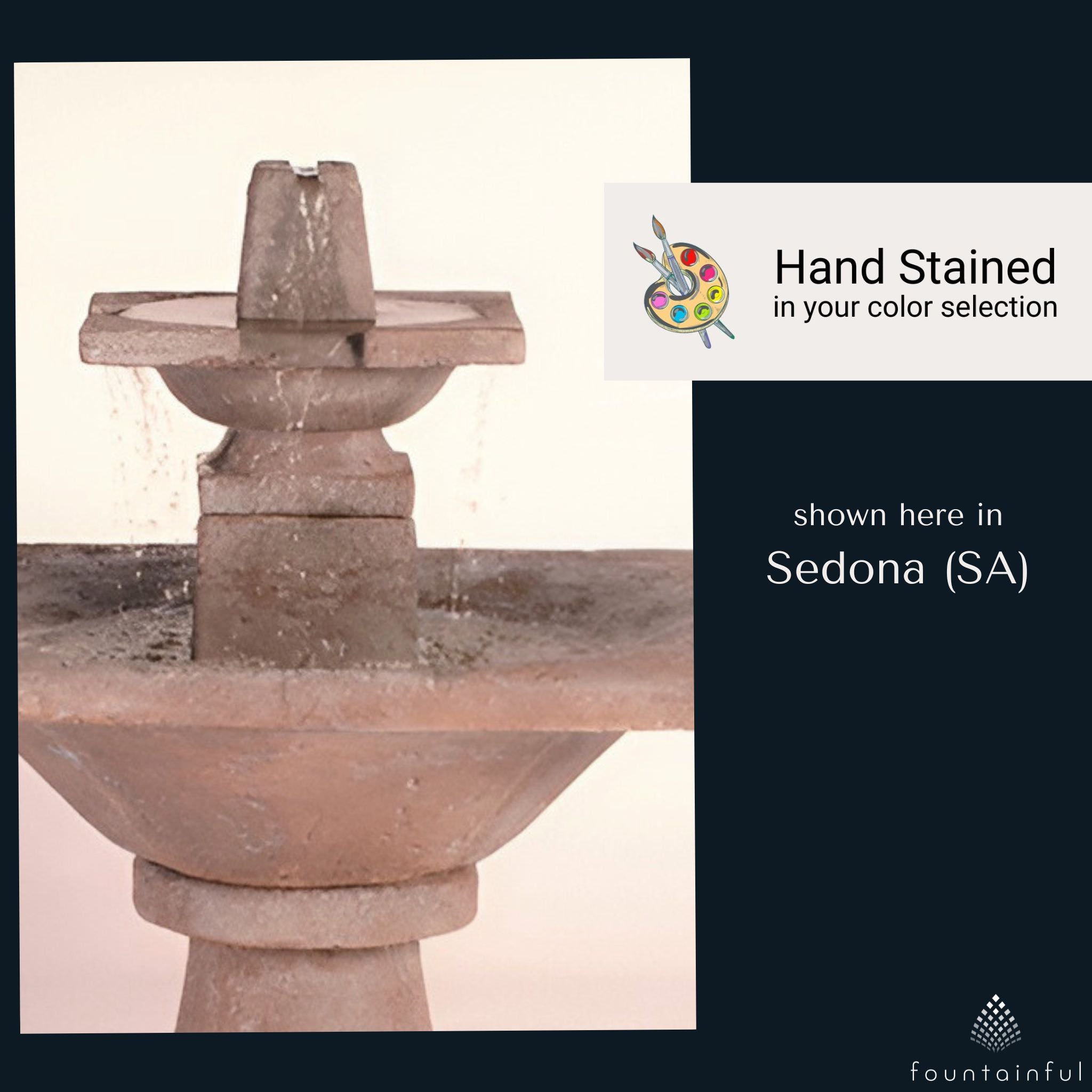 Quadrate 2-Tier Garden Fountain - Fiore #2066FT2