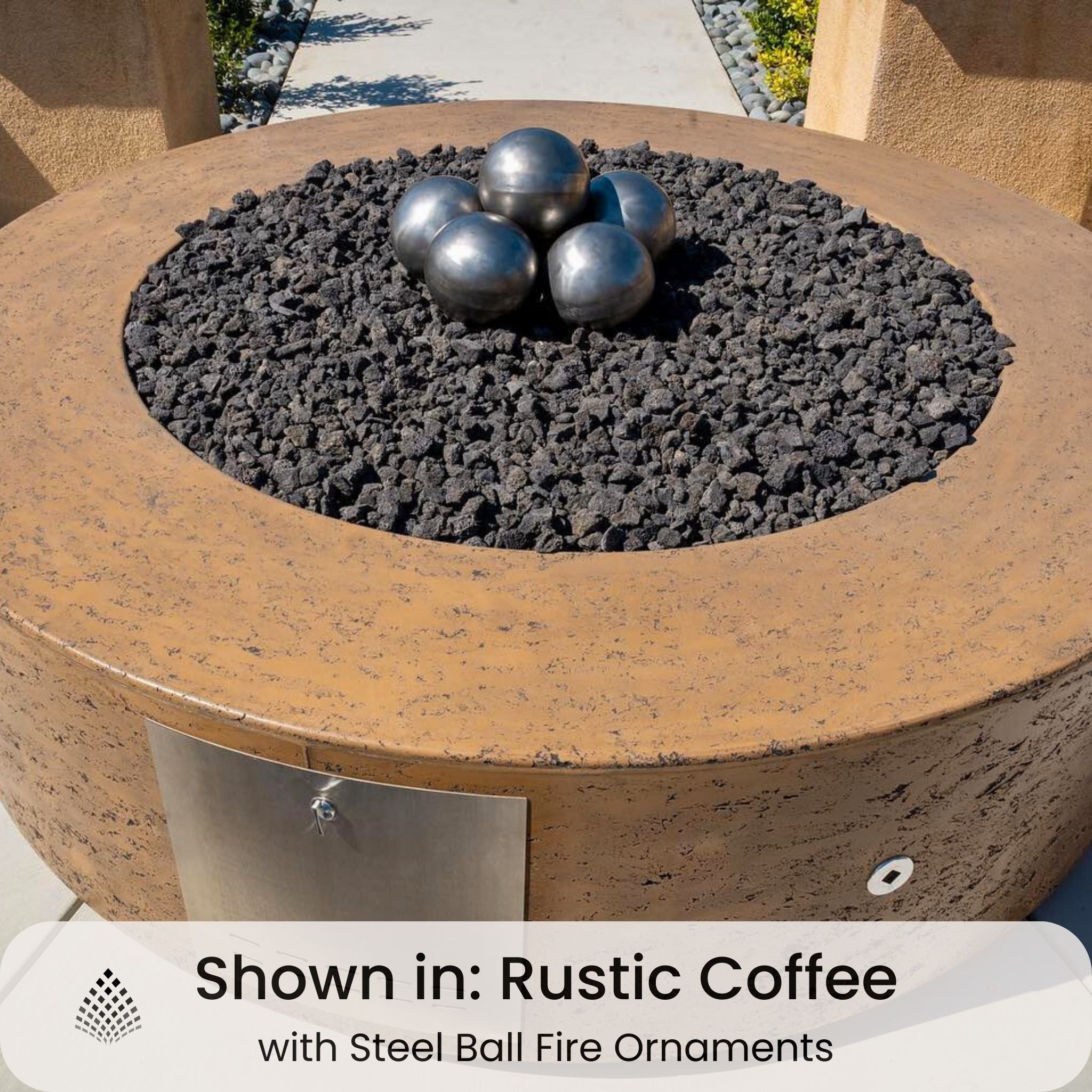 Florence Round Concrete Gas Fire Pit - Outdoor Plus