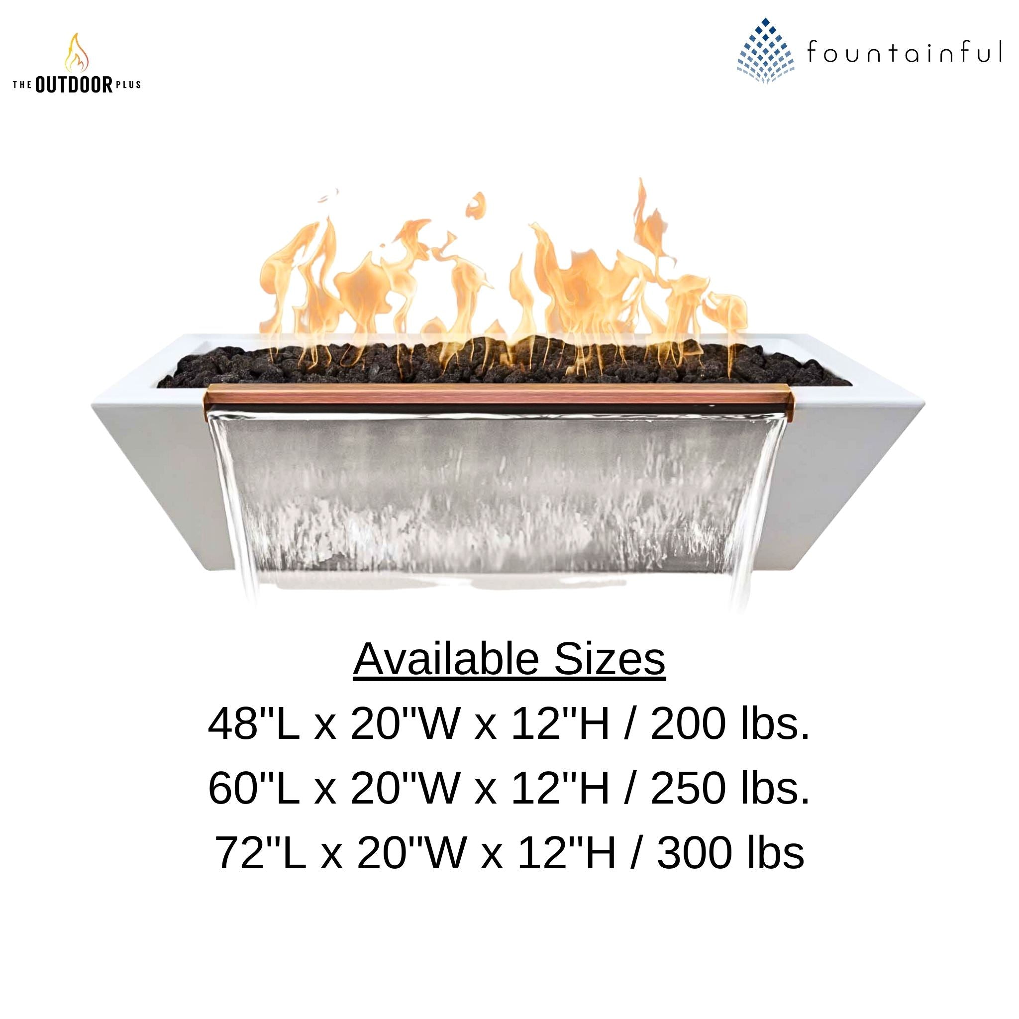 "Maya" Linear Concrete Fire & Water Bowl - The Outdoor Plus