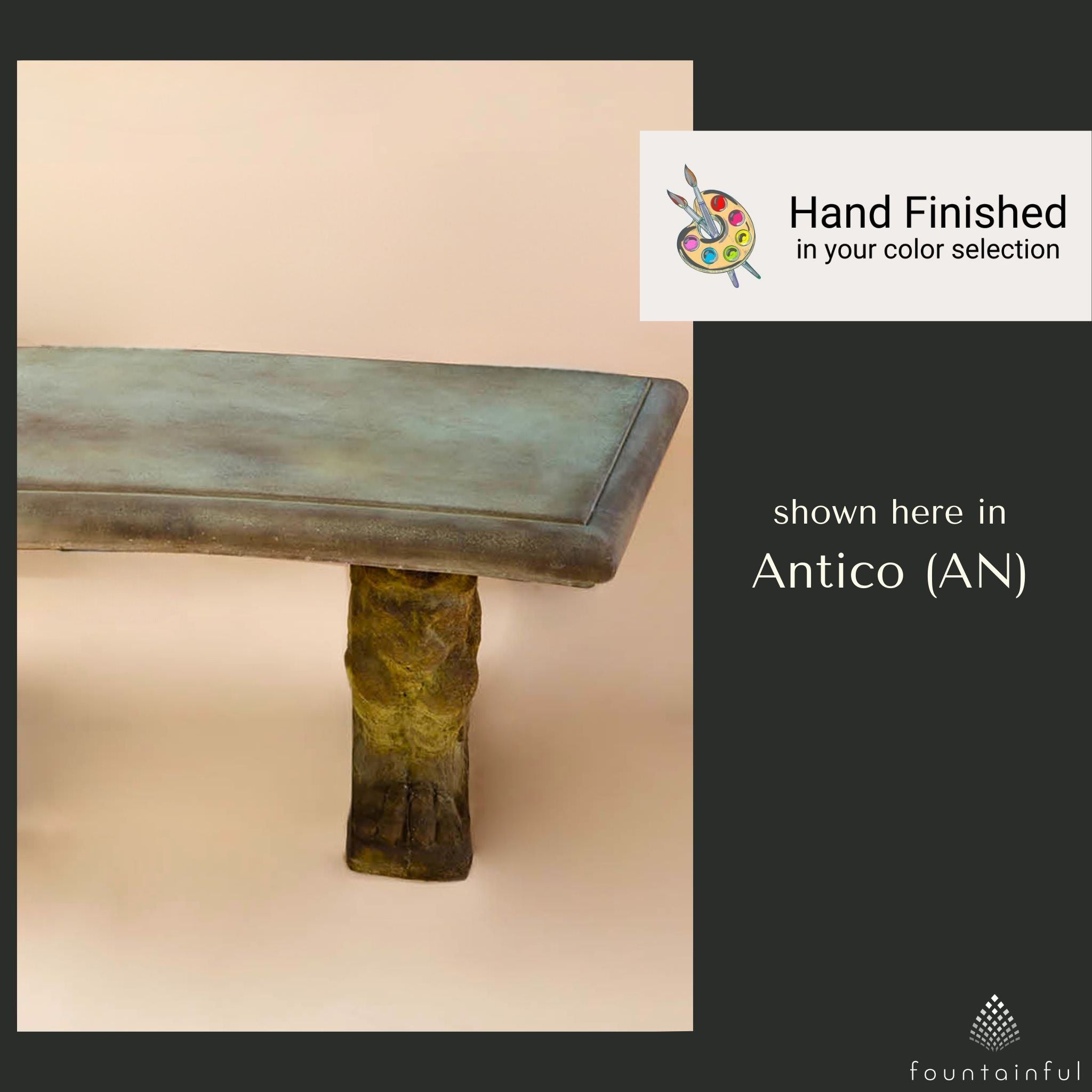 Gryphi Curved Concrete Garden Bench  - Giannini #575