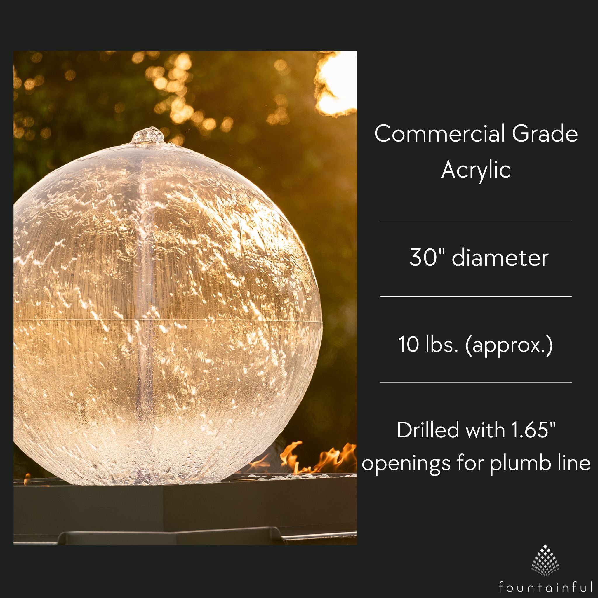 Crystal Sphere (30") Plumbed - The Outdoor Plus
