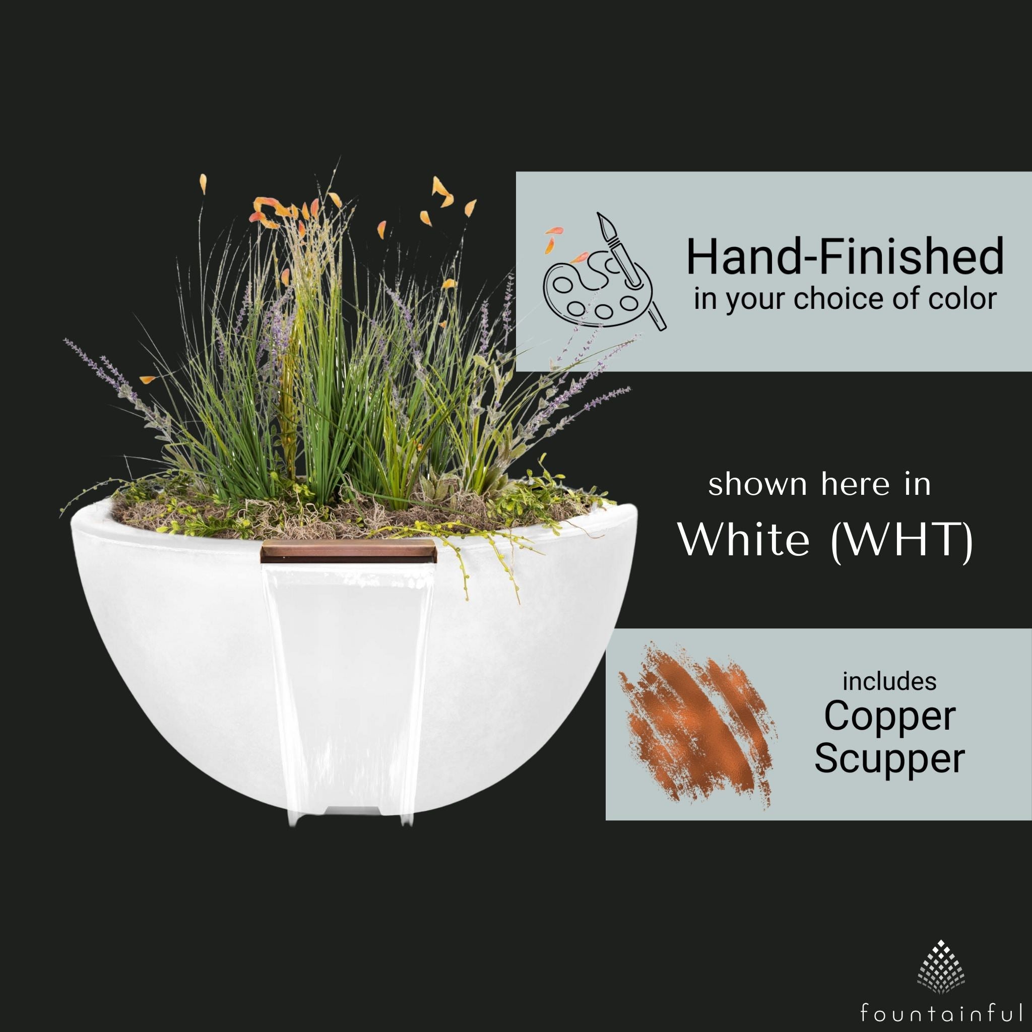 "Luna" Concrete Planter & Water Bowl - The Outdoor Plus