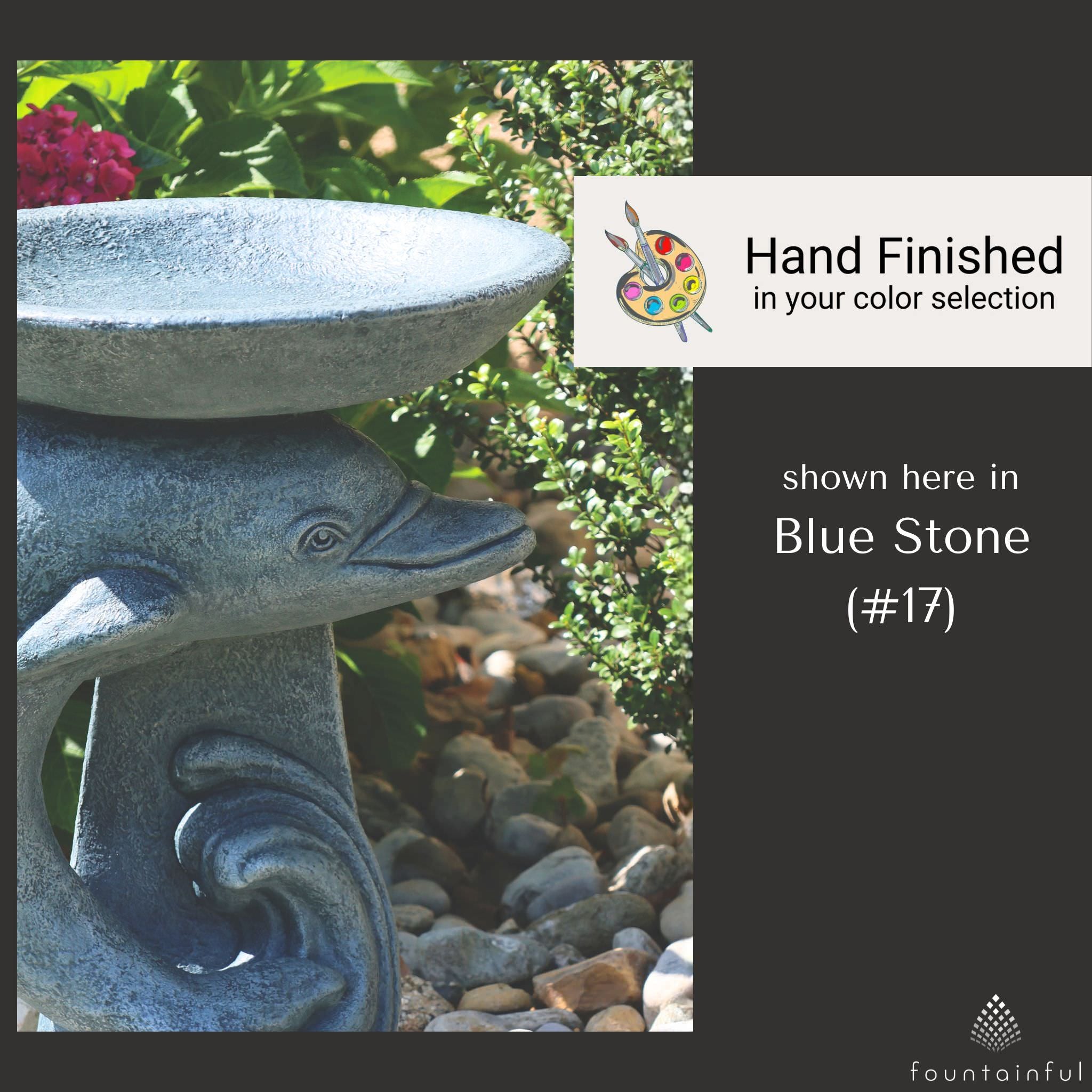 Dolphin Concrete Bird Bath - Massarellis #9778