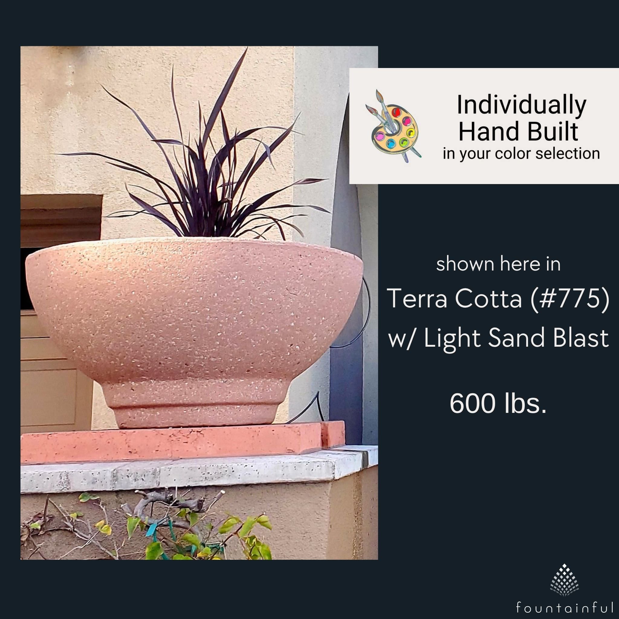 Deco 3FT Concrete Bowl Planter - Architectural Collection