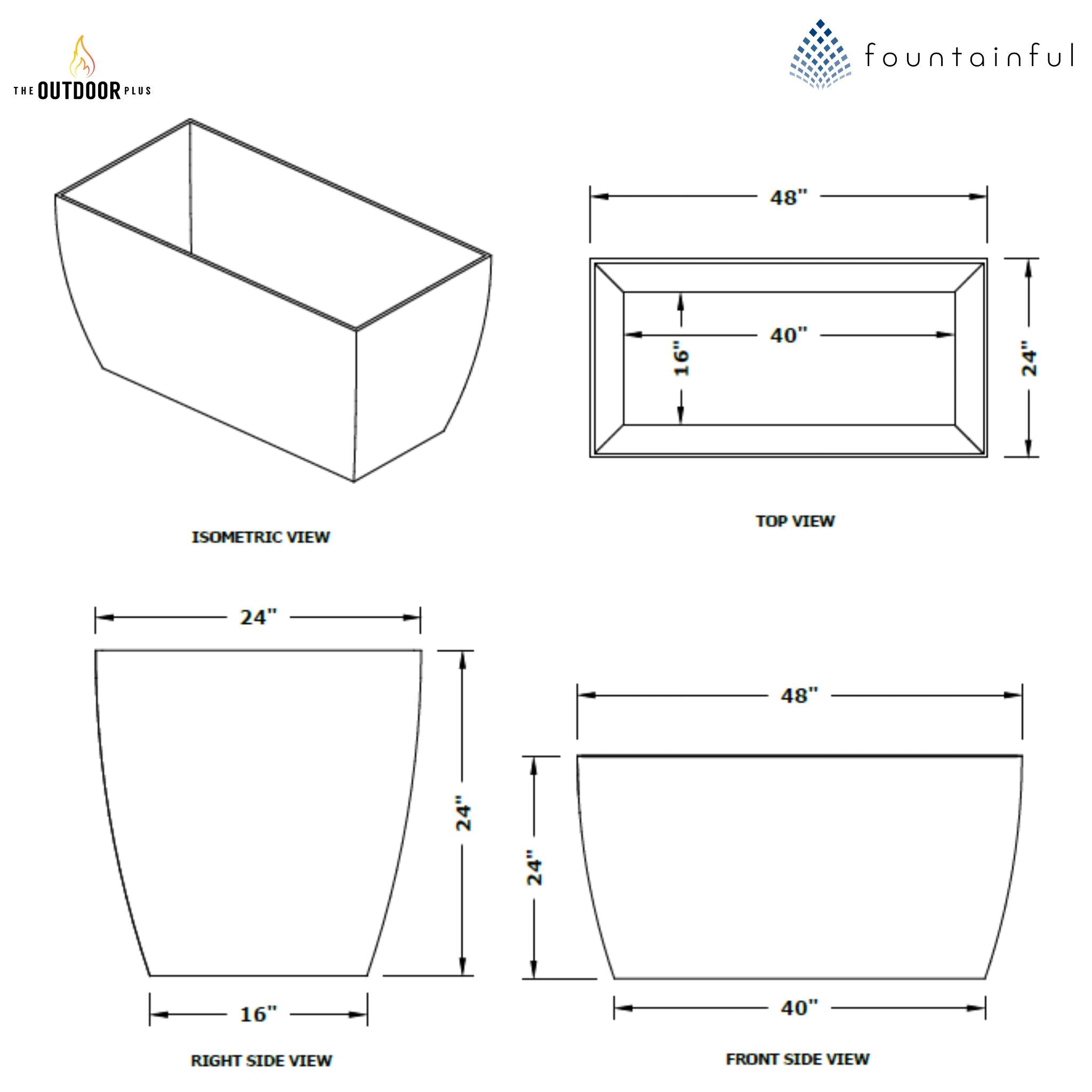 Tuscon Rectangular Corten Steel Planter - The Outdoor Plus