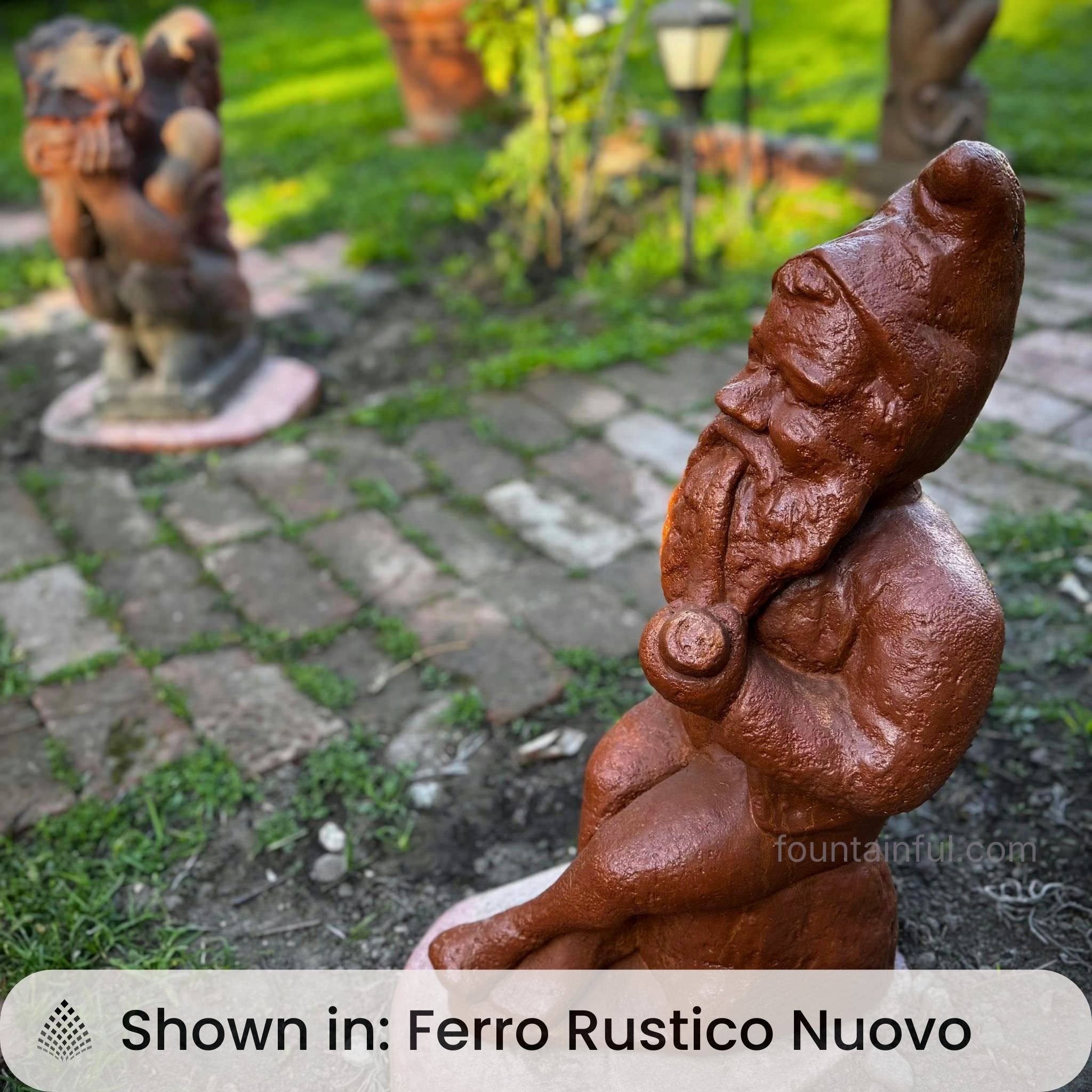 Vintage Garden Gnome Concrete Statue - Campania