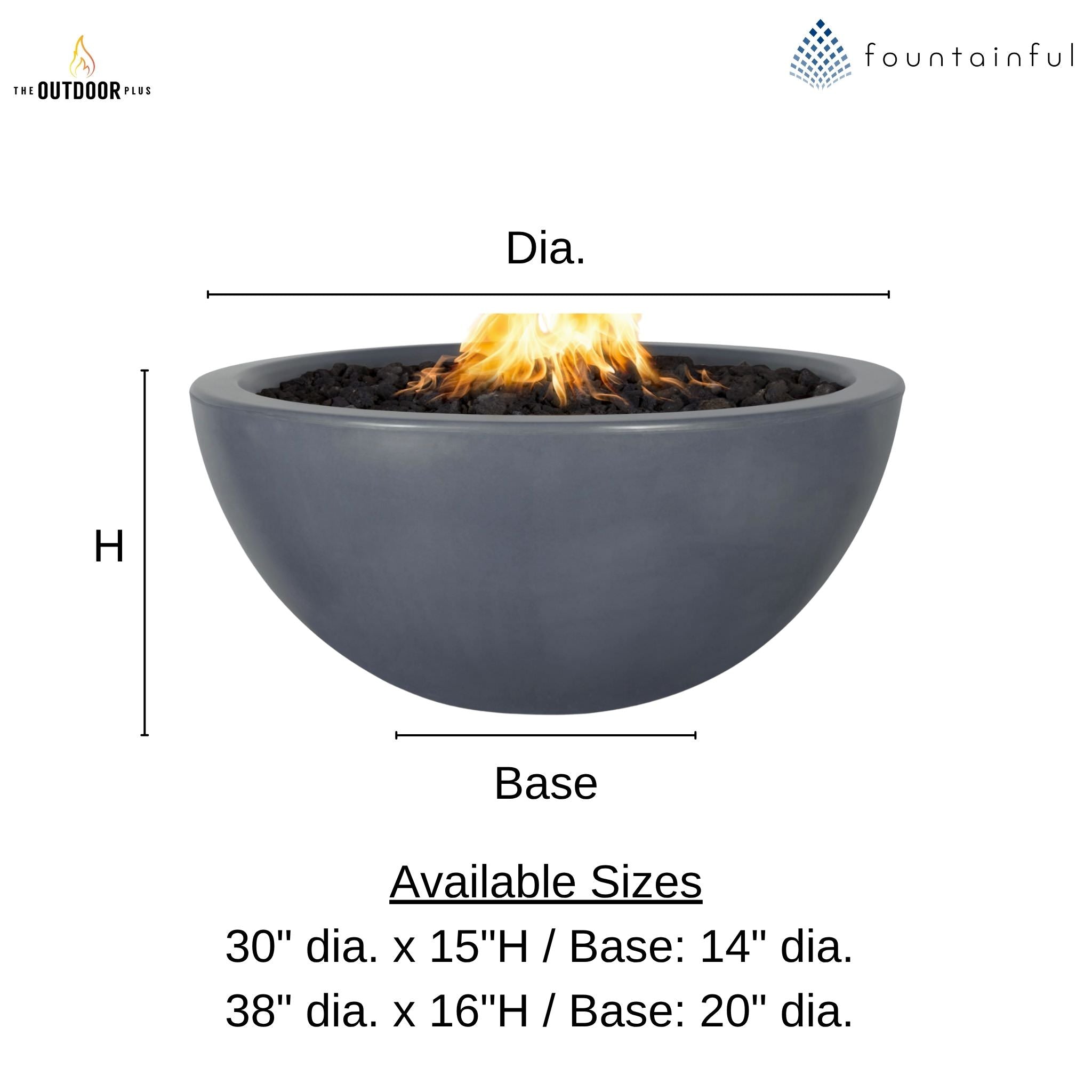 Luna Concrete Fire Bowl - The Outdoor Plus