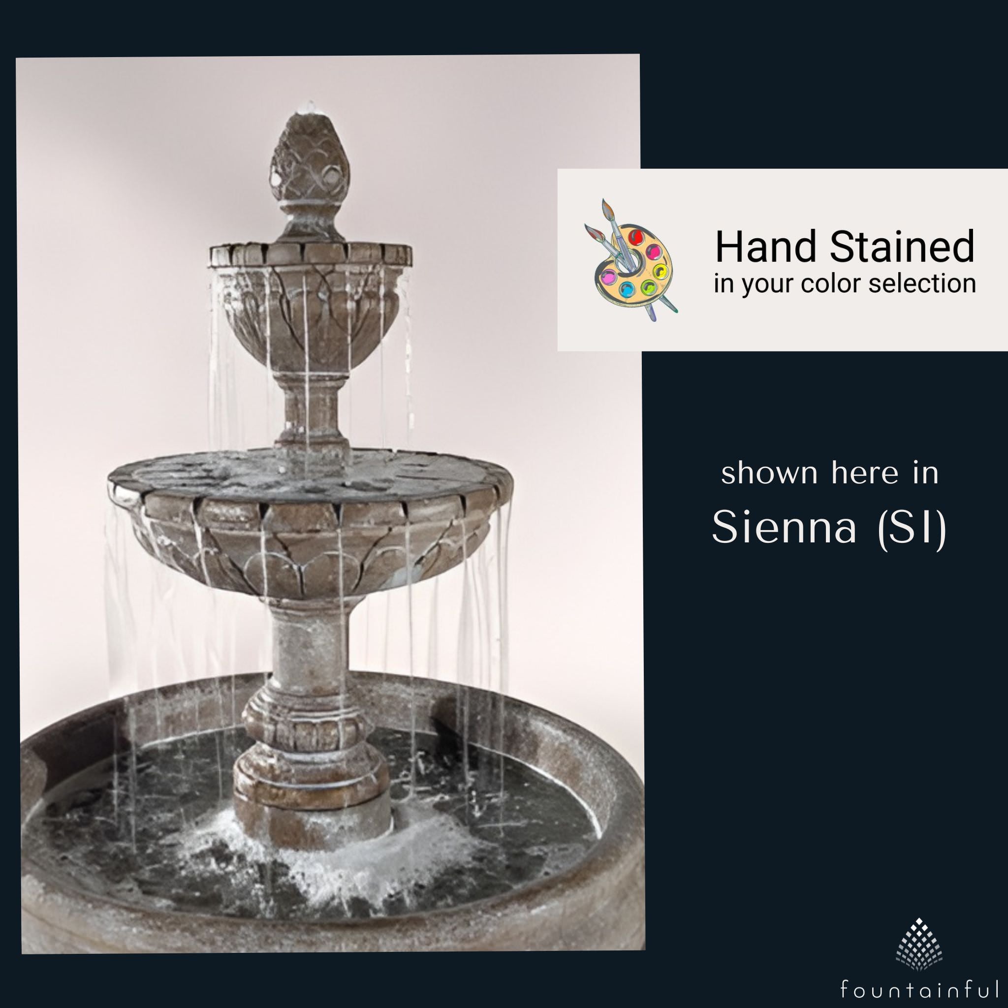 Geneva 2-Tier Fountain in 46" Basin - Fiore #LG164F46